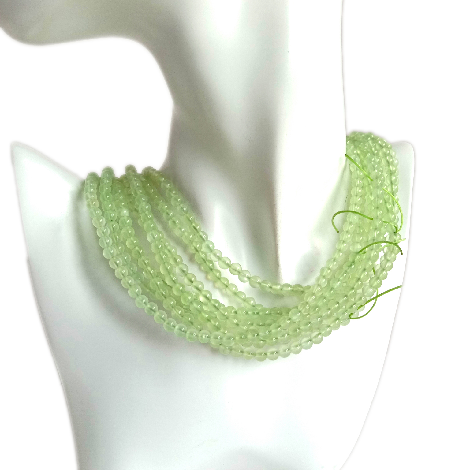 Prehnite Gemstone Light Green Micro Faceted Round Grade Beads 16inch BULK Lot 9