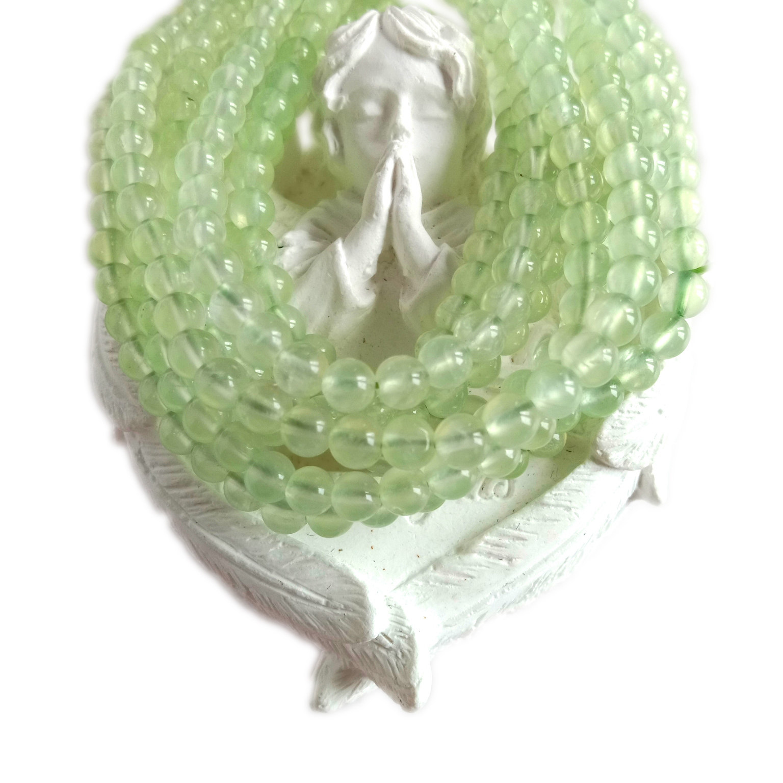 Prehnite Gemstone Light Green Micro Faceted Round Grade Beads 16inch BULK Lot 10