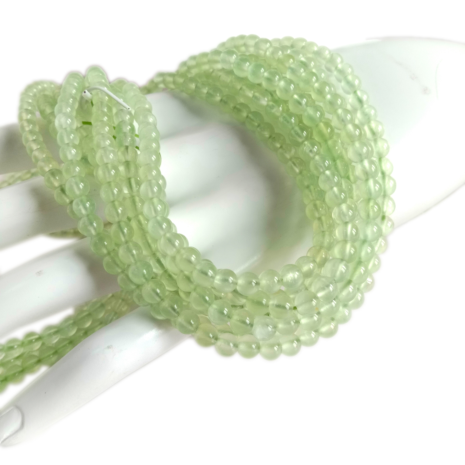 Prehnite Gemstone Light Green Micro Faceted Round Grade Beads 16inch BULK Lot 11