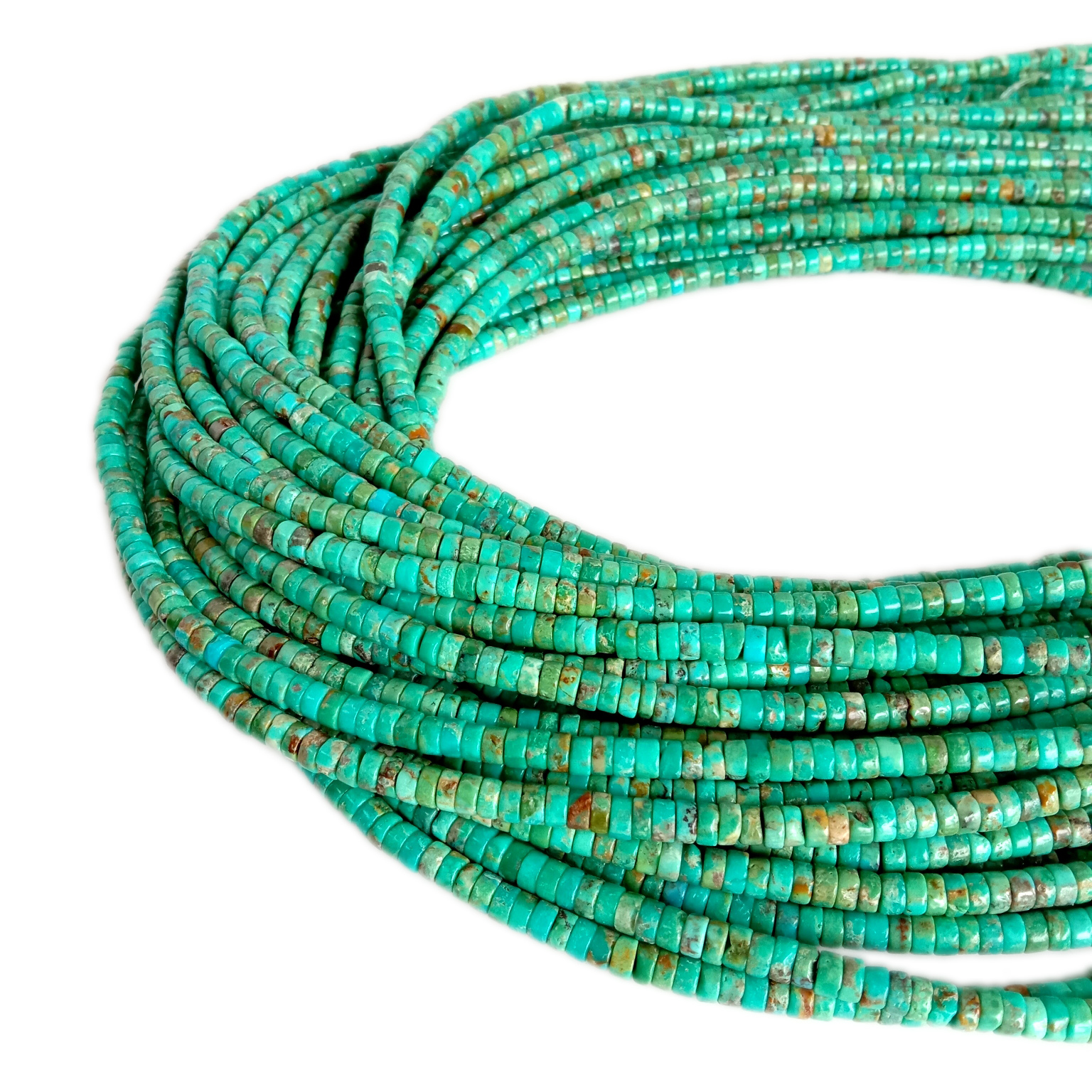 100% Genuine Turquoise Heishi Beads 4mm Strand 16 Lifaha tsa Afghani 12