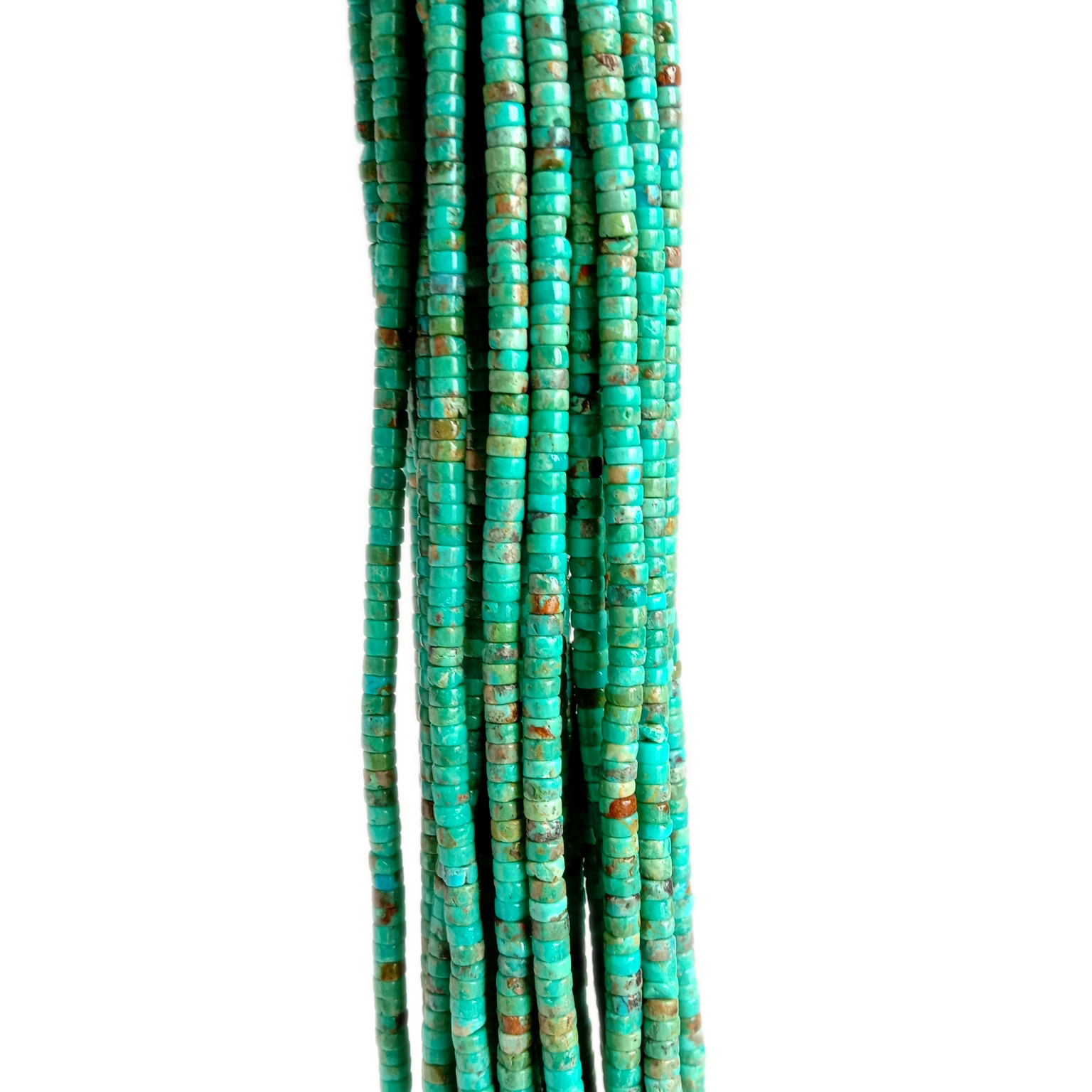 100% Genuine Turquoise Heishi Beads 4mm Strand 16 Lifaha tsa Afghani 13