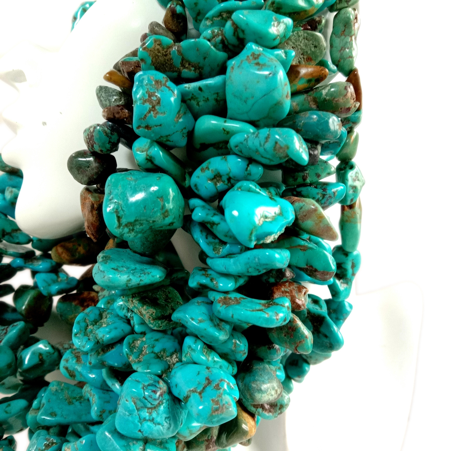 യഥാർത്ഥ ടർക്കോയ്സ് മുത്തുകൾ അയഞ്ഞ രത്ന മുത്തുകളിൽ നിന്ന് പരുക്കനായ അരിസോണ ടർക്കോയ്സ് 10