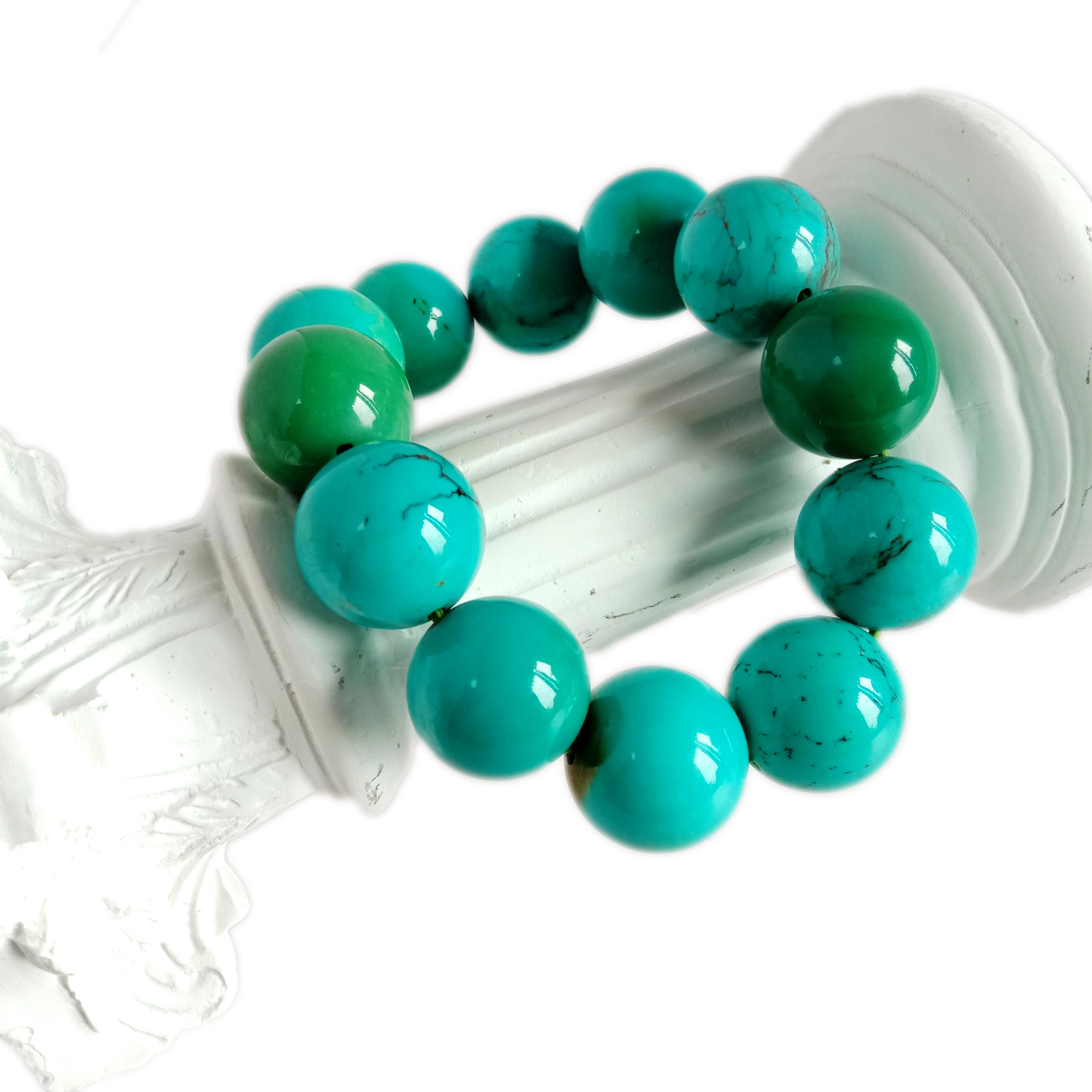 Turquoise Gemstone Beads blue 20mm round 13