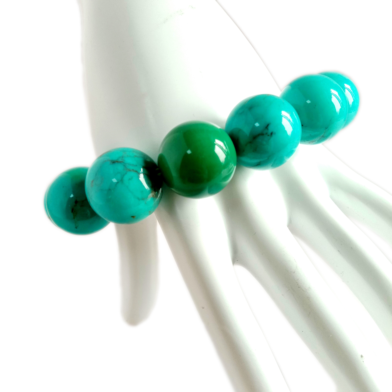 Turquoise Gemstone Beads blue 20mm round 11