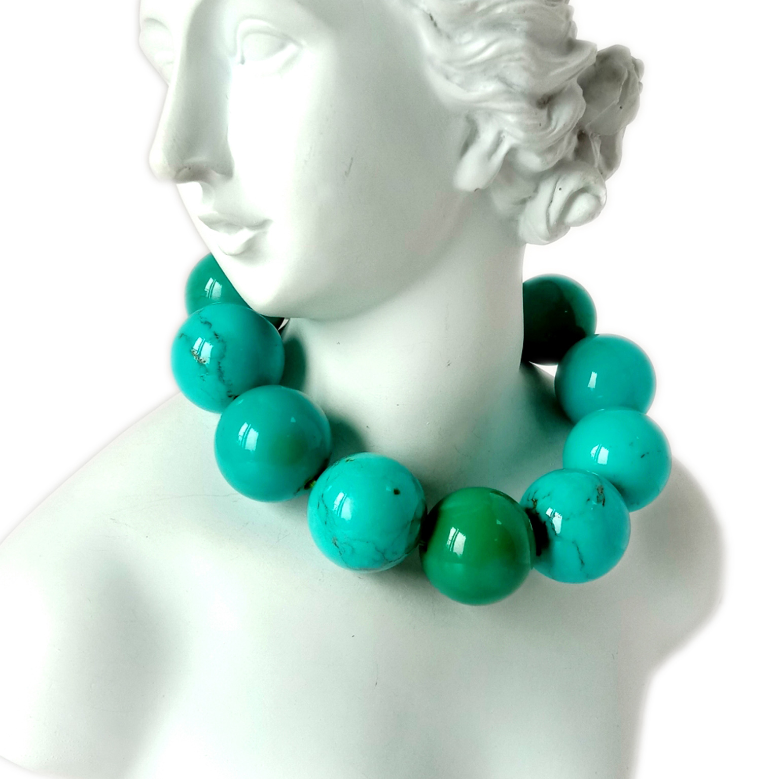 Turquoise Gemstone Beads blue 20mm round 8