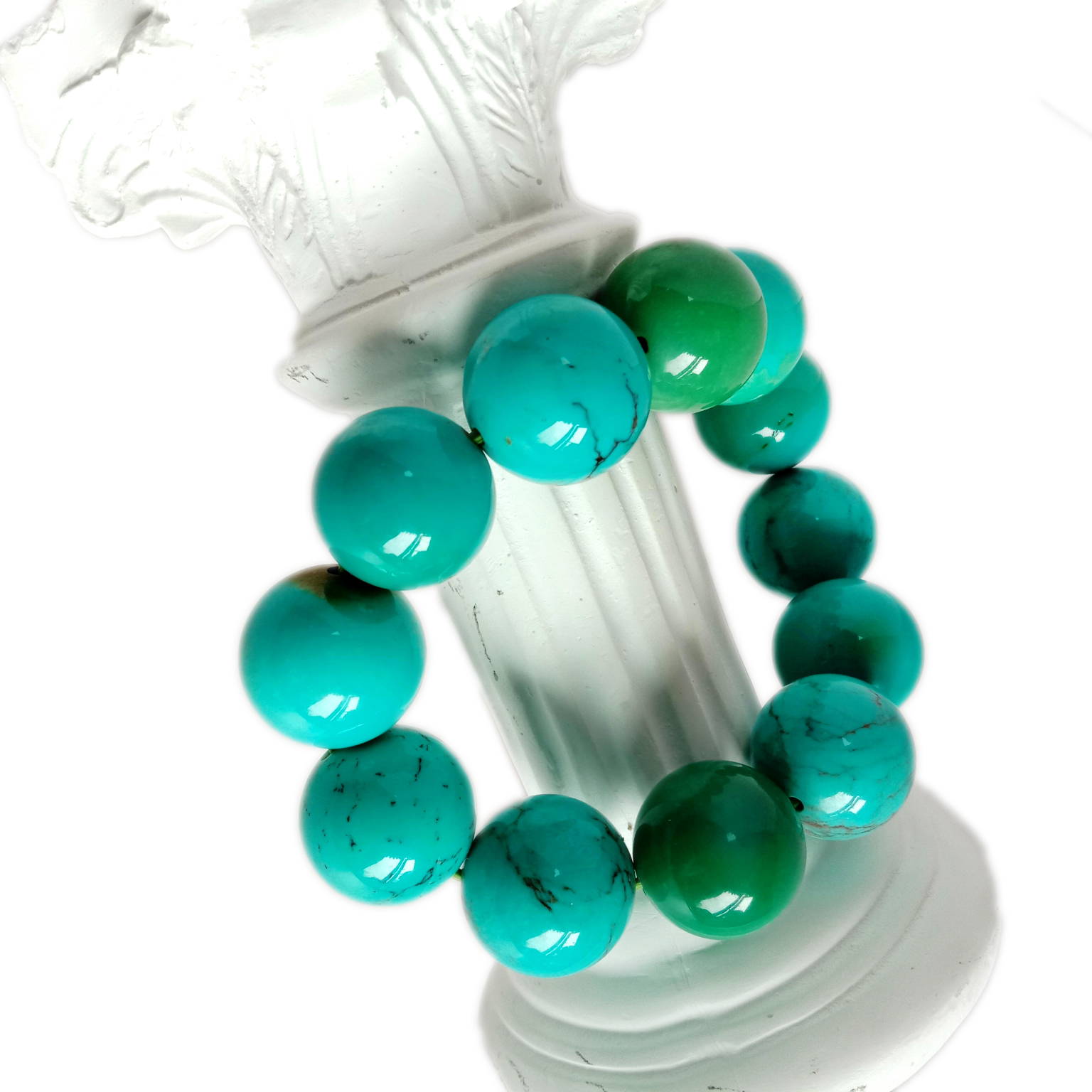 Turquoise Gemstone Beads blue 20mm round 10