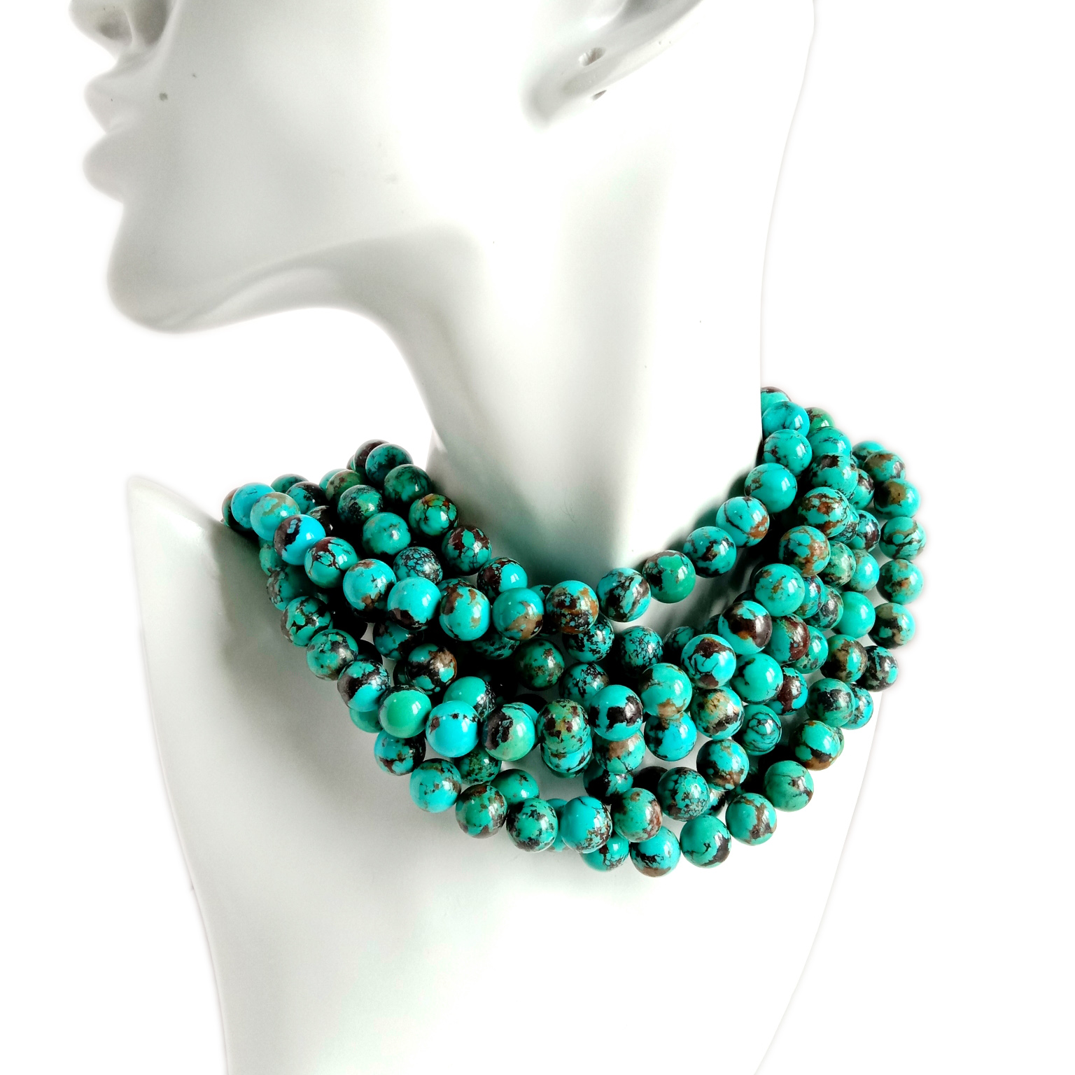 പ്രകൃതിദത്ത ടർക്കോയ്സ് വലിപ്പം 10mm ബ്യൂൾ നിറം 16 ഇഞ്ച് 9