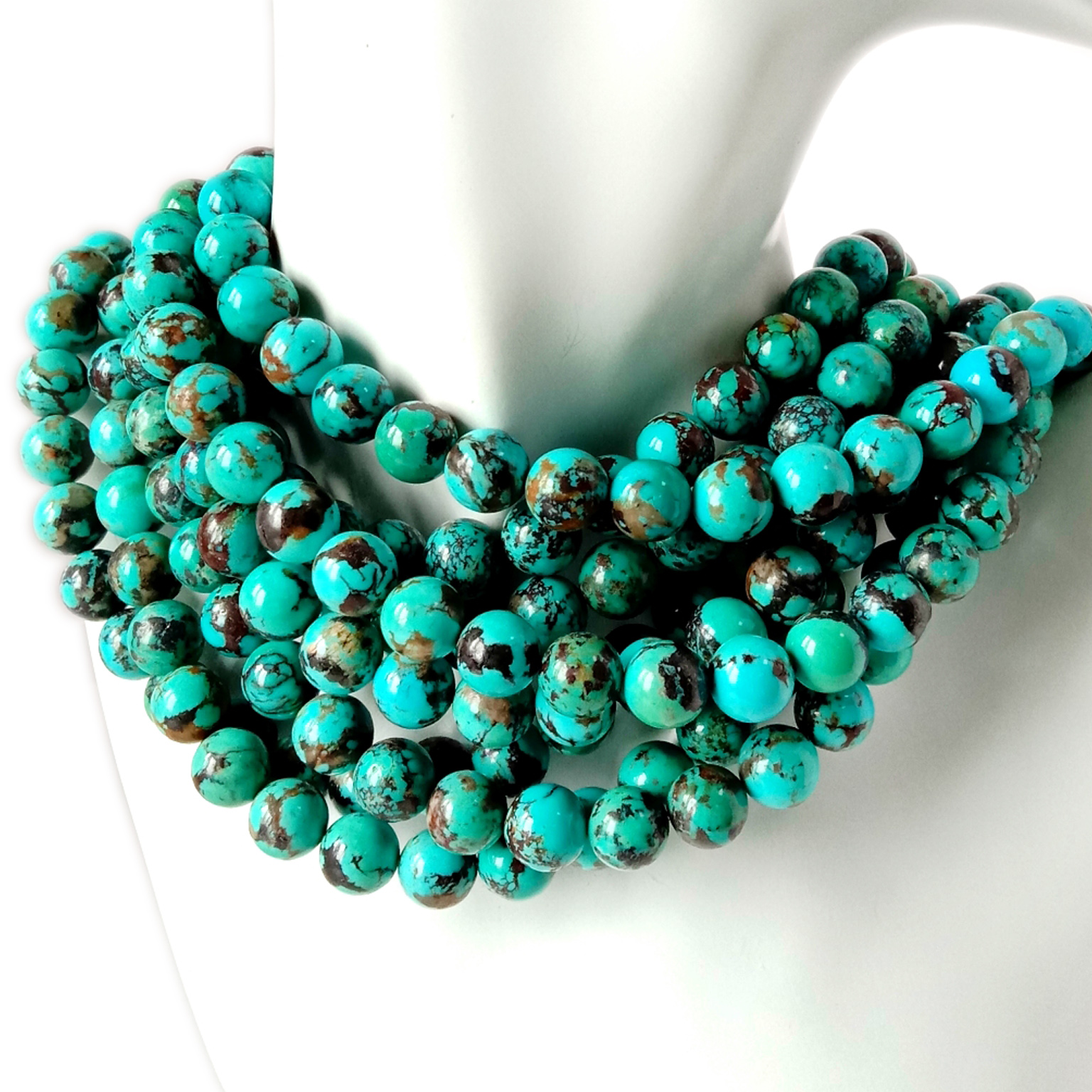 പ്രകൃതിദത്ത ടർക്കോയ്സ് വലിപ്പം 10mm ബ്യൂൾ നിറം 16 ഇഞ്ച് 8