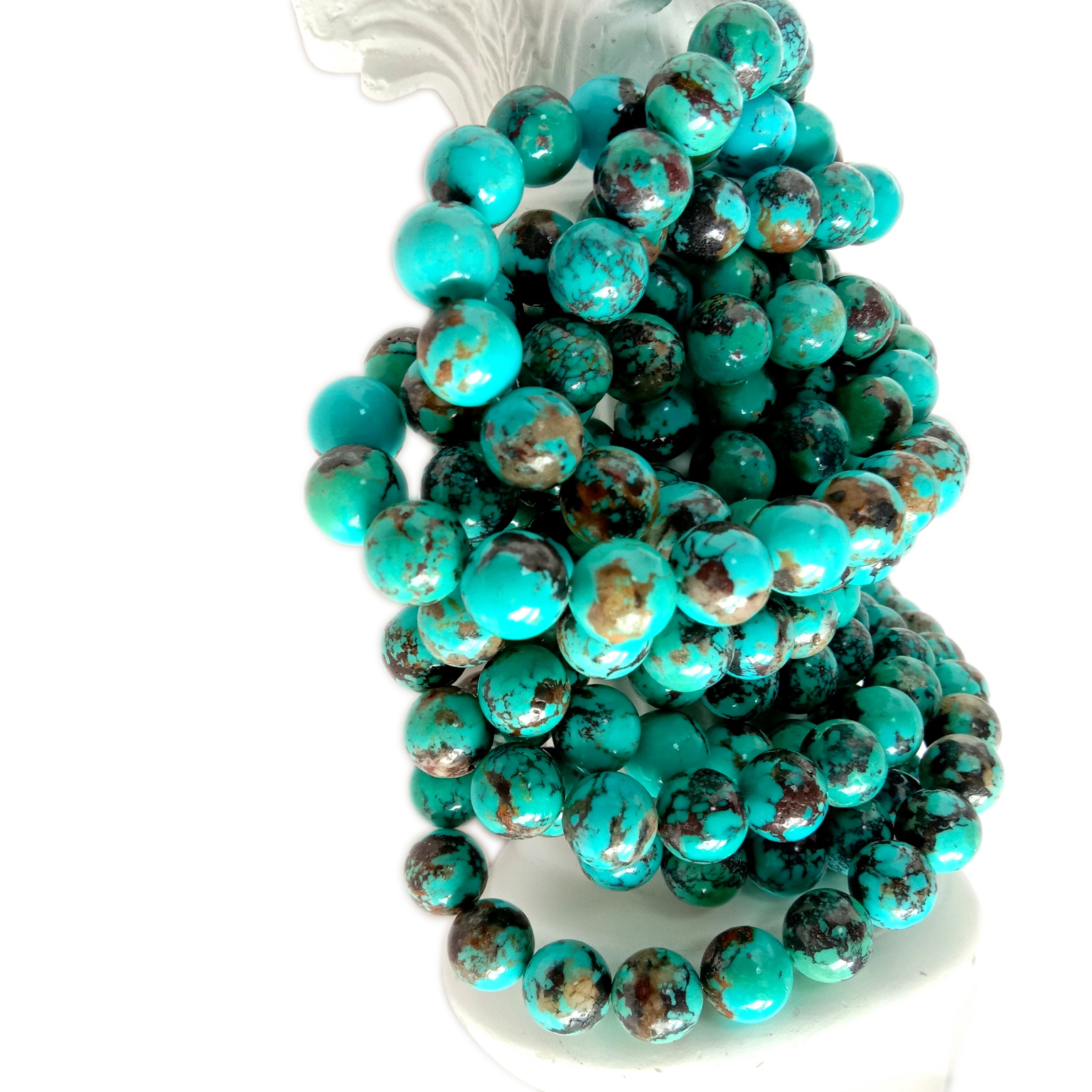 പ്രകൃതിദത്ത ടർക്കോയ്സ് വലിപ്പം 10mm ബ്യൂൾ നിറം 16 ഇഞ്ച് 10