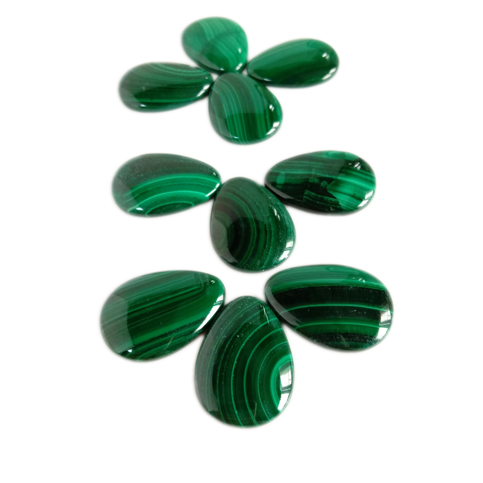 Malachite Alami Batu Permata Longgar Malachite Cabochon Bentuk Pir Membuat Perhiasan Taksi 11