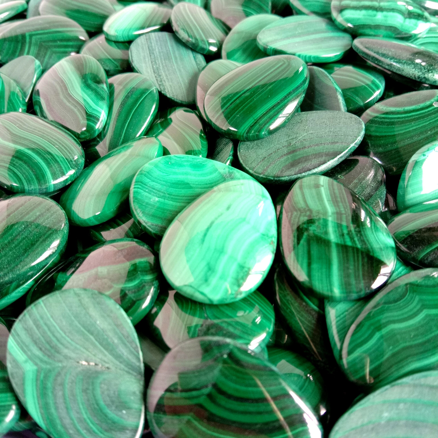 Malachite Alami Batu Permata Longgar Malachite Cabochon Bentuk Pir Membuat Perhiasan Taksi 13