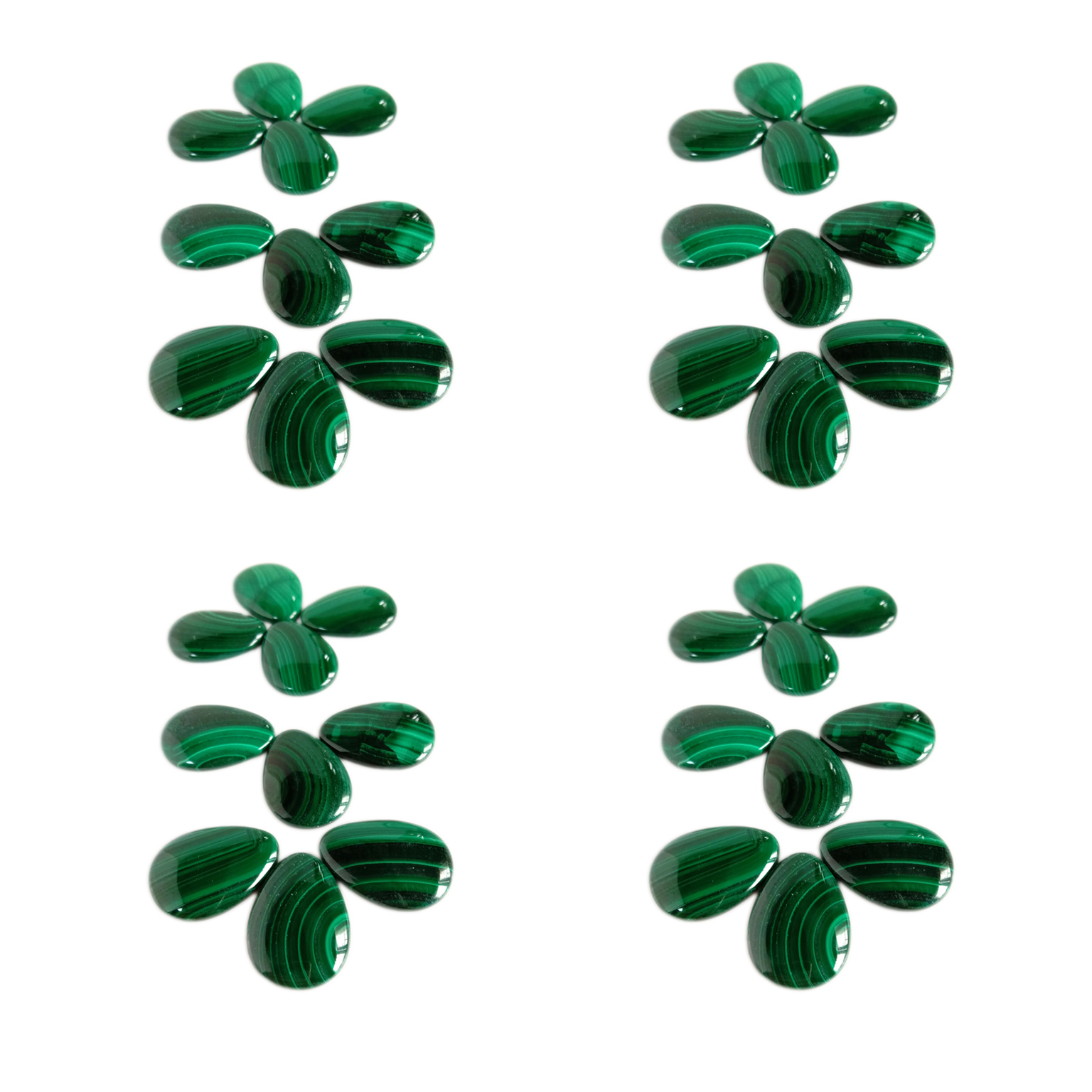 Malachite Alami Batu Permata Longgar Malachite Cabochon Bentuk Pir Membuat Perhiasan Taksi 12