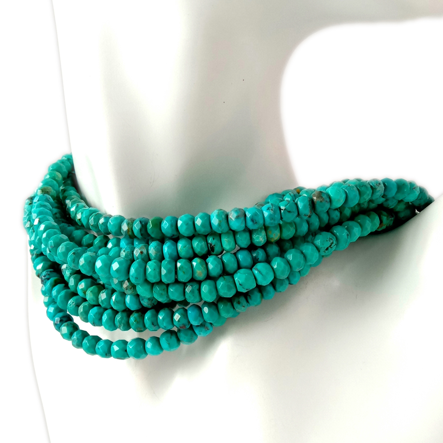 6mm Ubuhlalu be-Turquoise be-Rondelle bemvelo obubhekene nobuhlalu obuxekethile 9