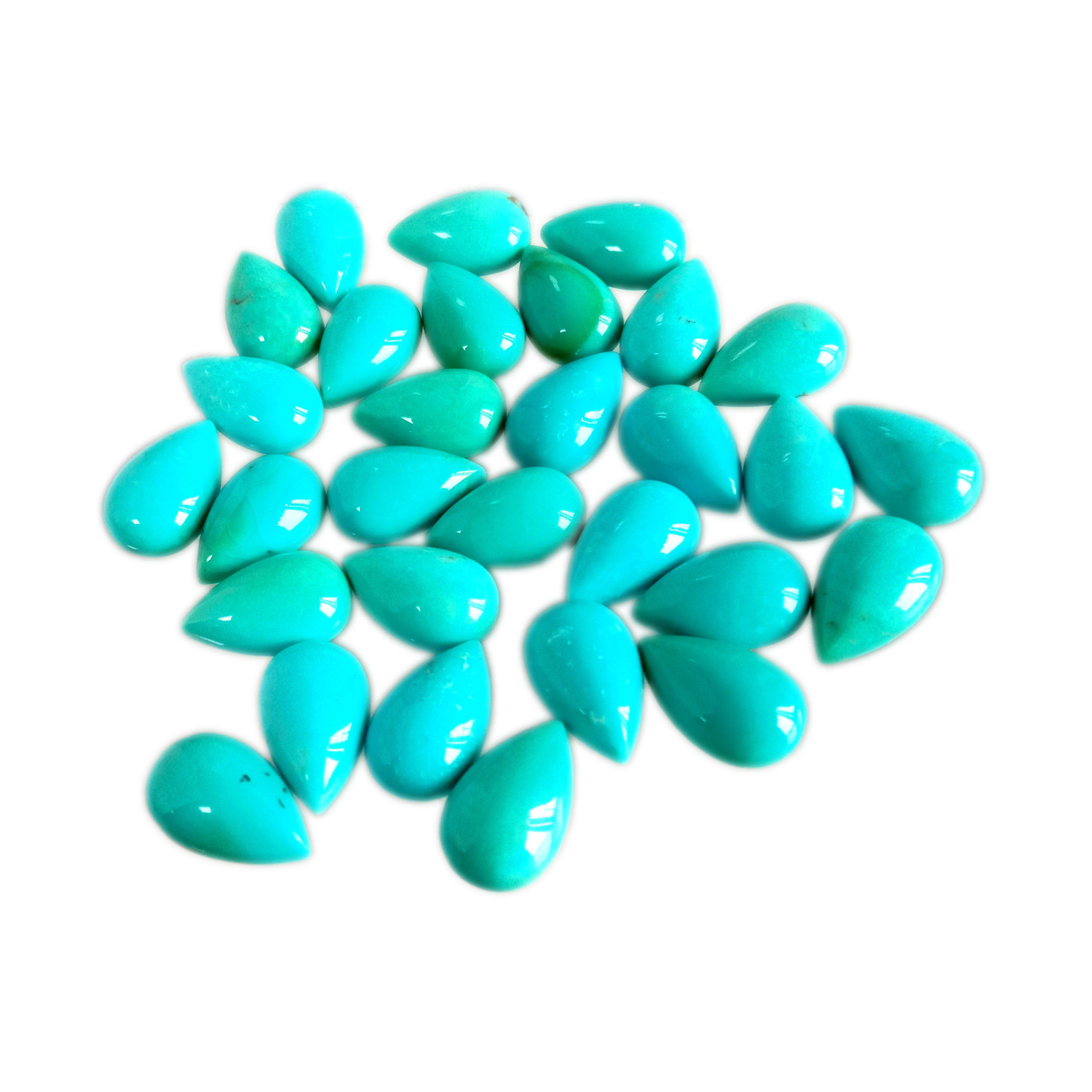 Iipasile ezincinci zePear eziluhlaza zeTurquoise Cabochons 10