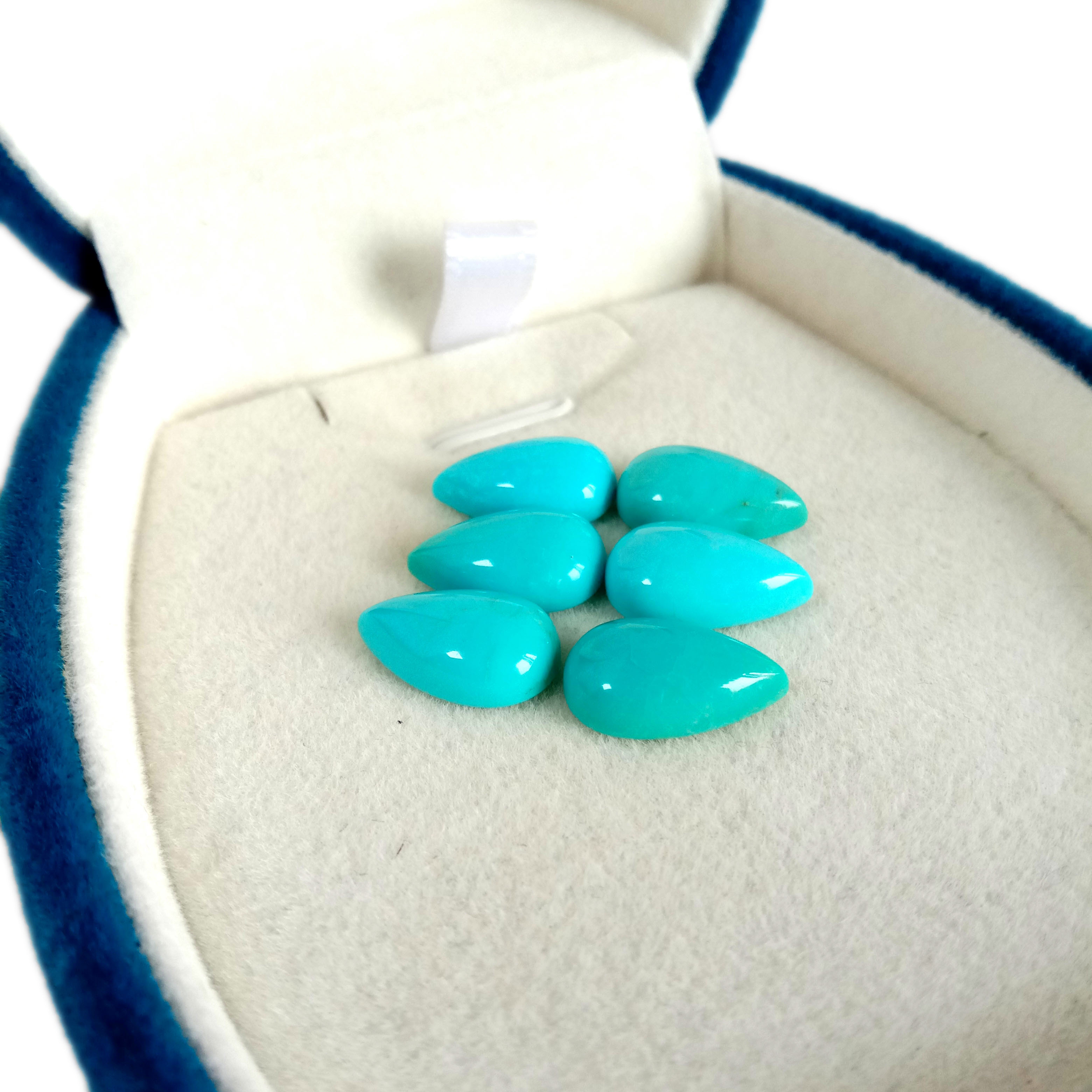 Iipasile ezincinci zePear eziluhlaza zeTurquoise Cabochons 8