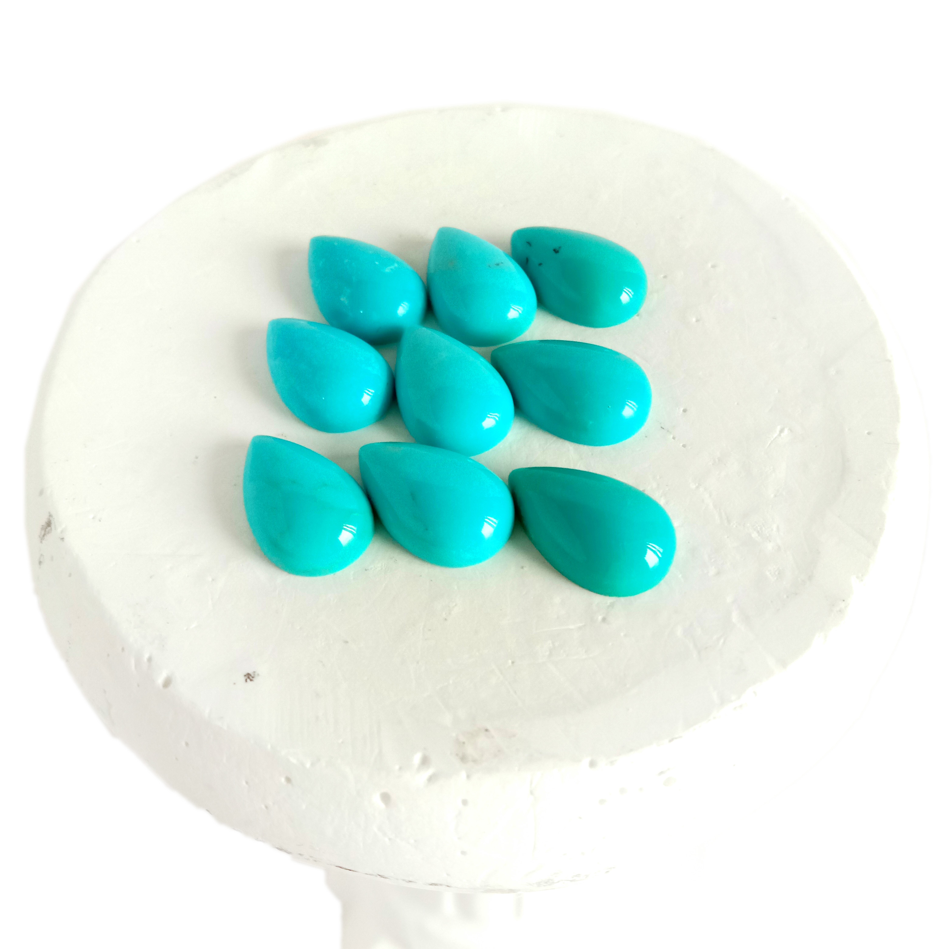 Iipasile ezincinci zePear eziluhlaza zeTurquoise Cabochons 9