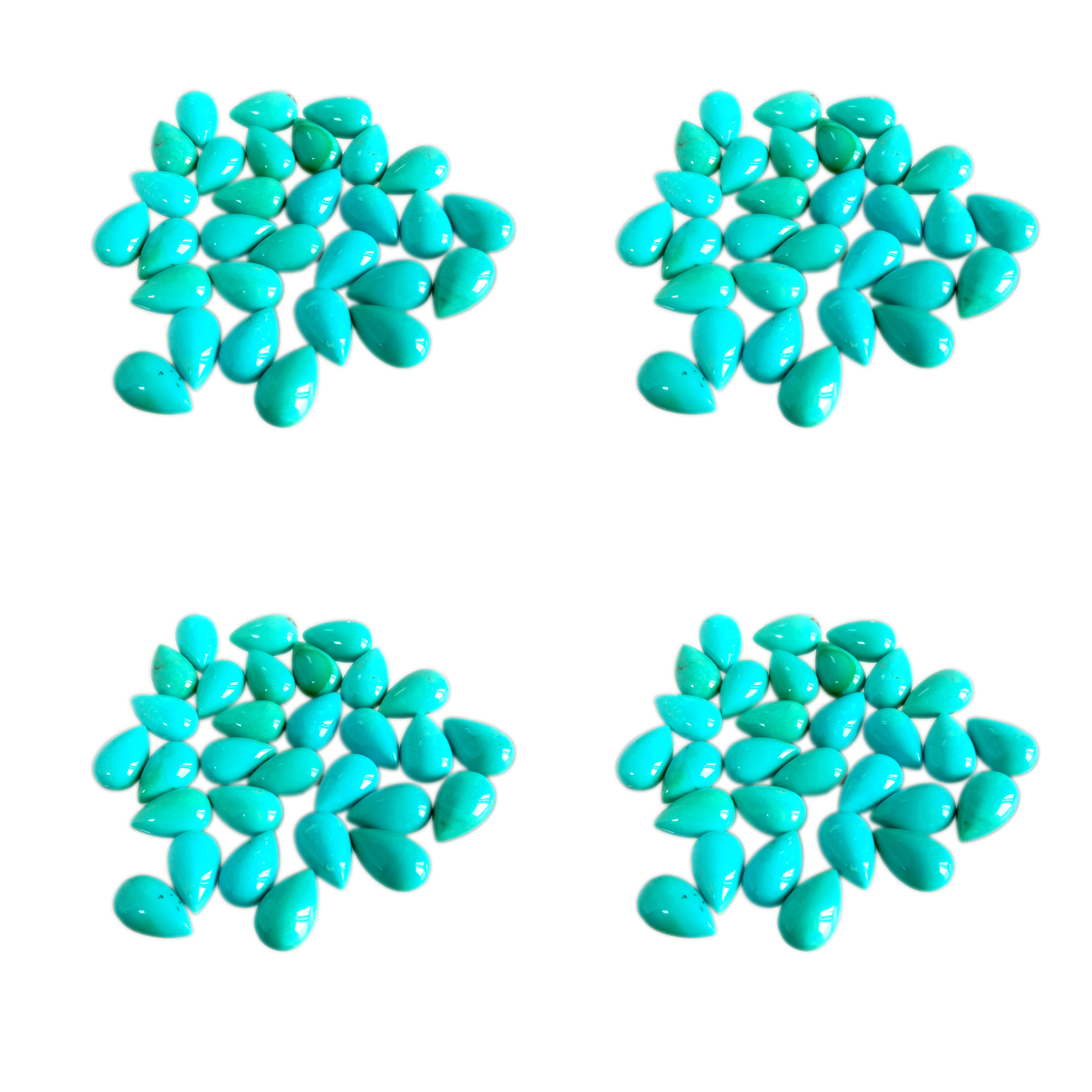 Iipasile ezincinci zePear eziluhlaza zeTurquoise Cabochons 13