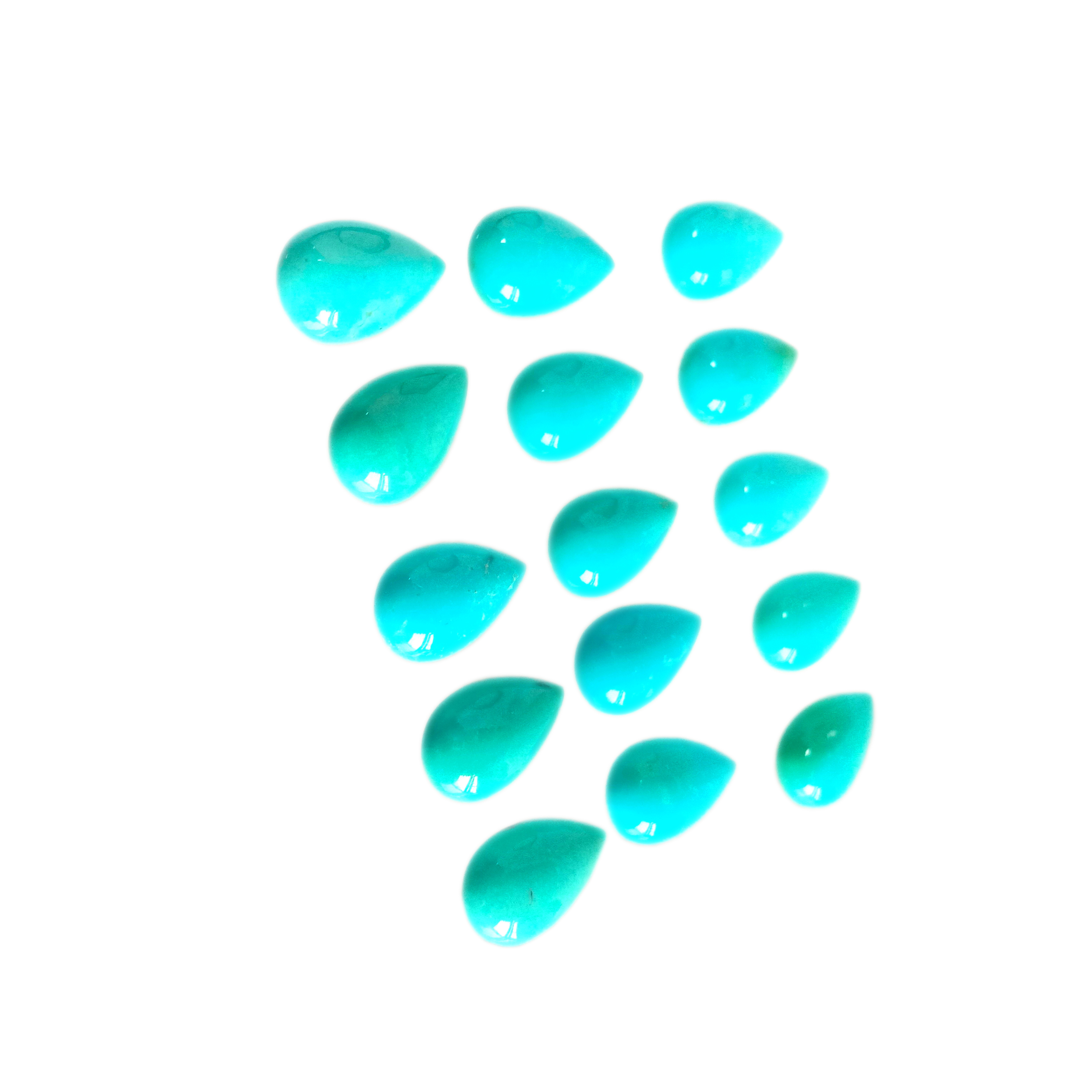 Iipasile ezincinci zePear eziluhlaza zeTurquoise Cabochons 12