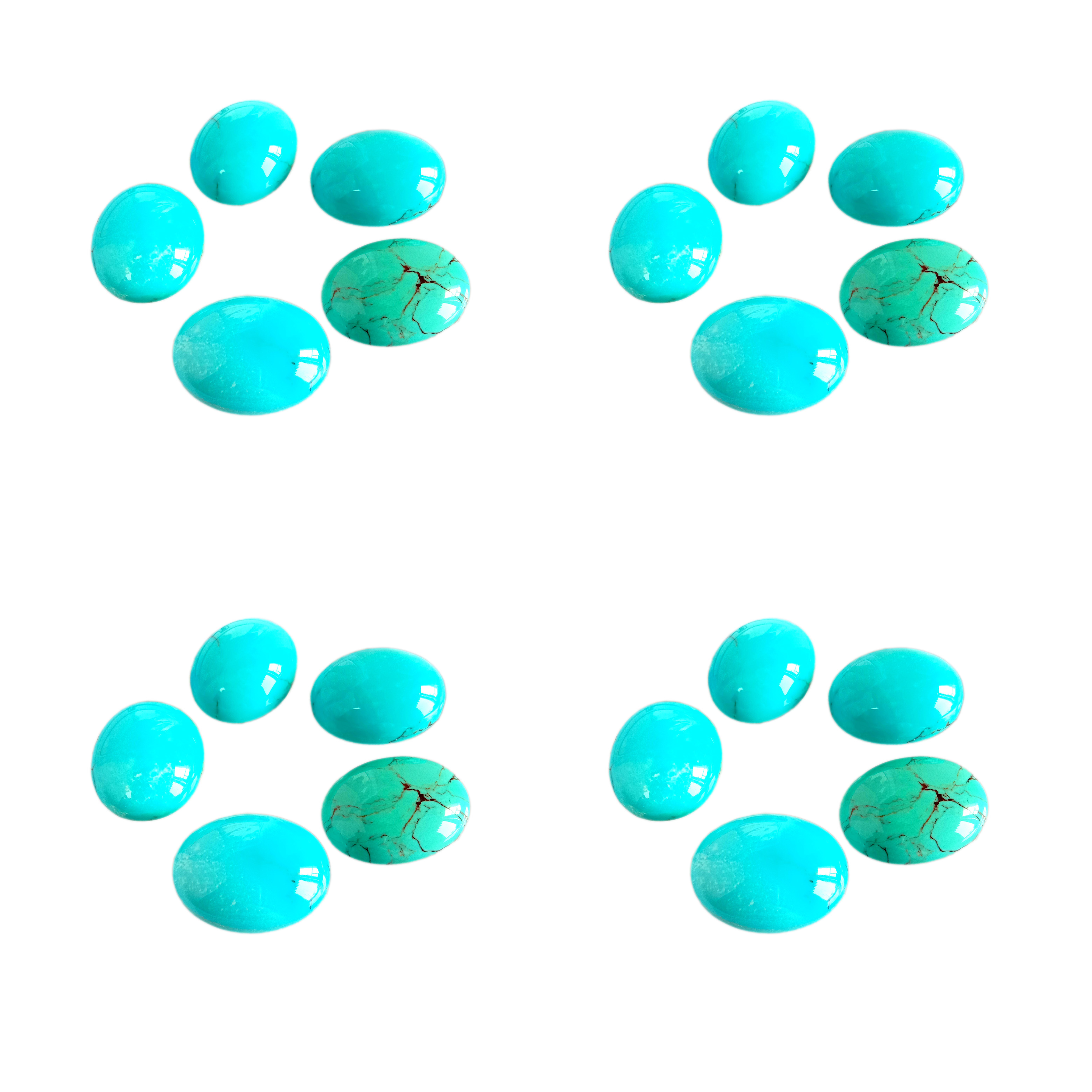 Turcoaz Arizona Cabochons Ovale Pietre prețioase de bună calitate calibrate netede pentru realizarea de bijuterii 13