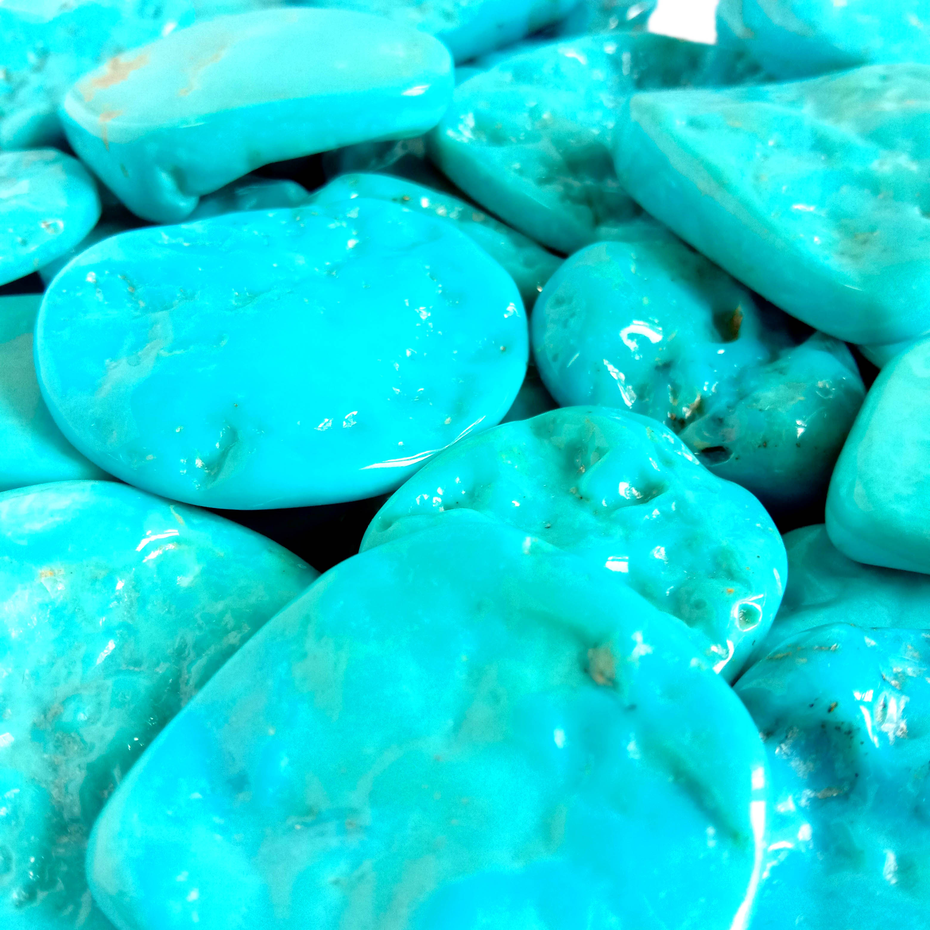 Firotina Sersalê ya Turquoise Cabochon Stone Turquoise Blue 11
