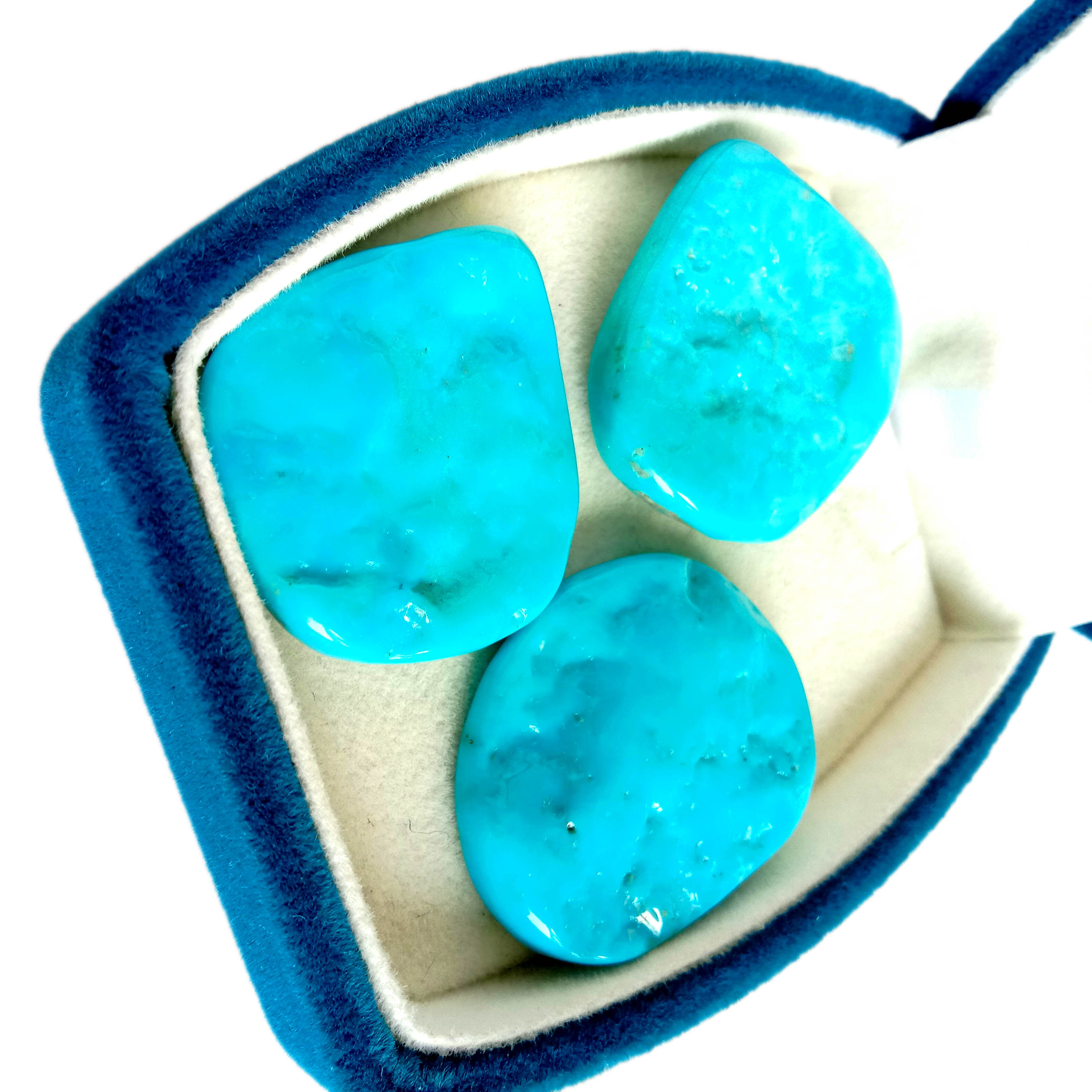 Firotina Sersalê ya Turquoise Cabochon Stone Turquoise Blue 10