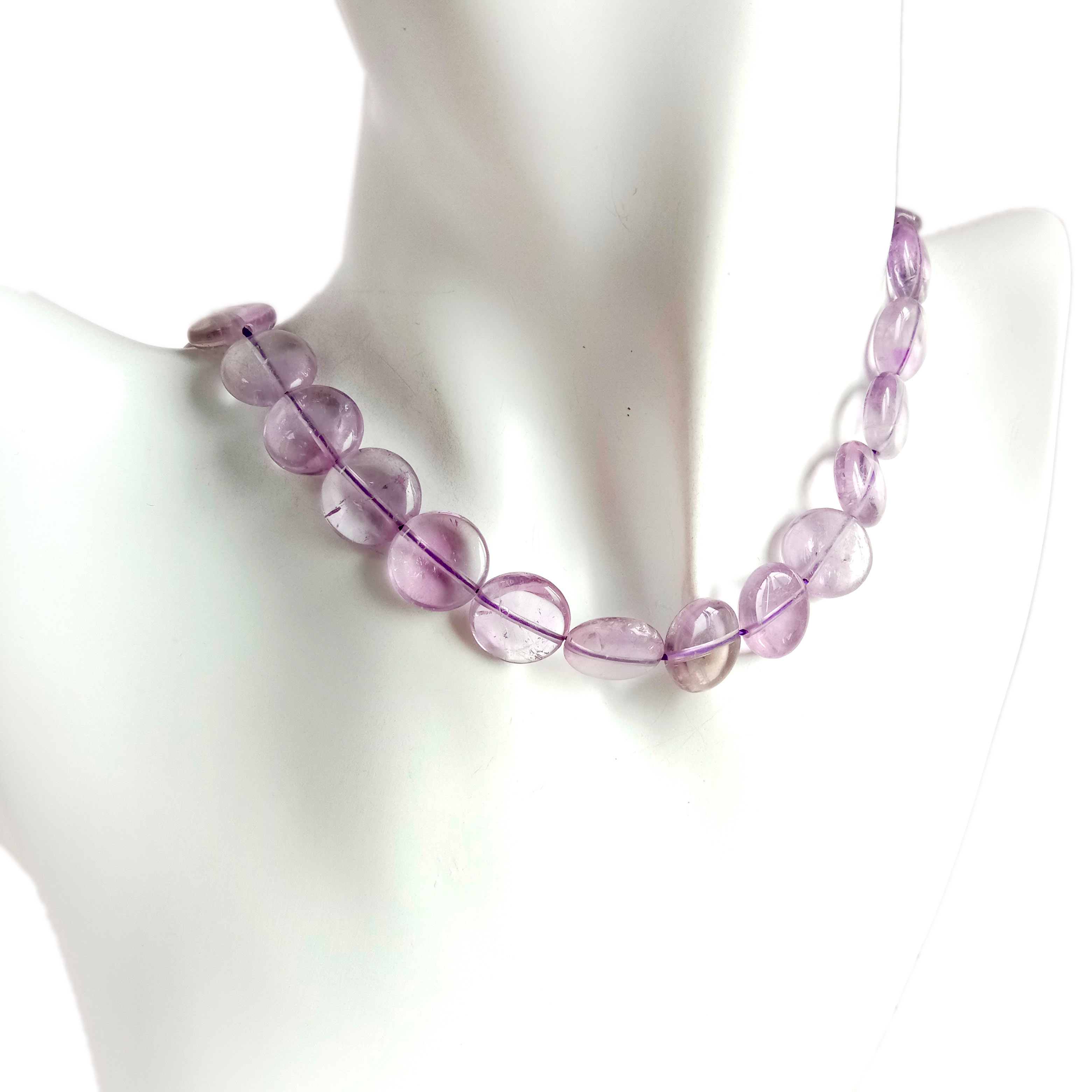 16 Inches Smooth Amethyst Beads Natural Gemstone Amethyst Beads Size 13mm Top Quality 9