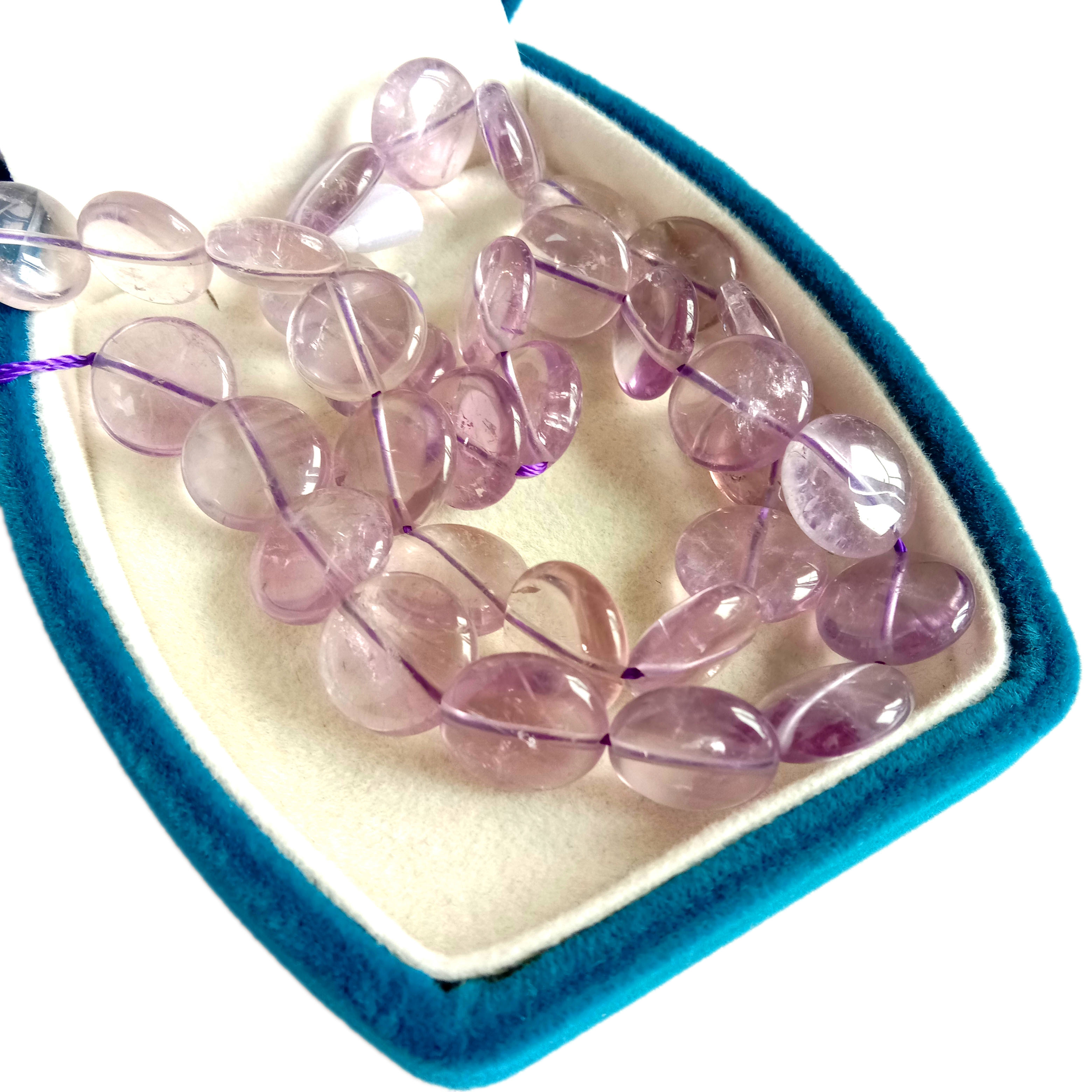 16 Inches Smooth Amethyst Beads Natural Gemstone Amethyst Beads Size 13mm Top Quality 10