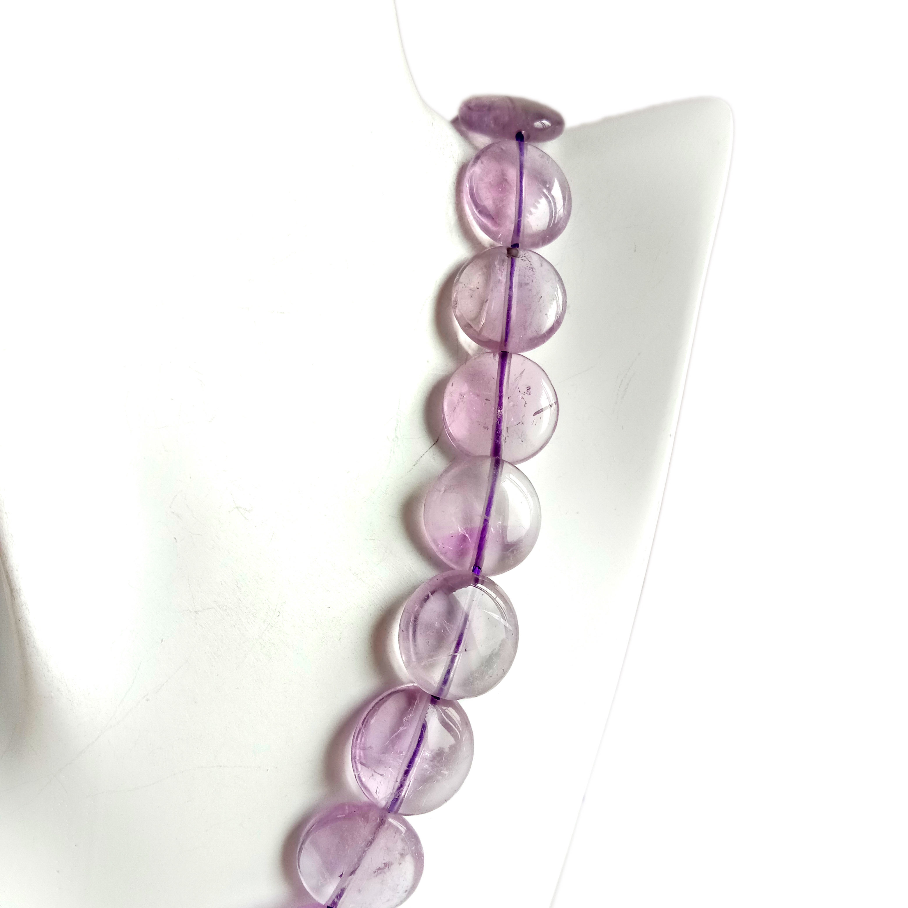 16 Inches Smooth Amethyst Beads Natural Gemstone Amethyst Beads Size 13mm Top Quality 13