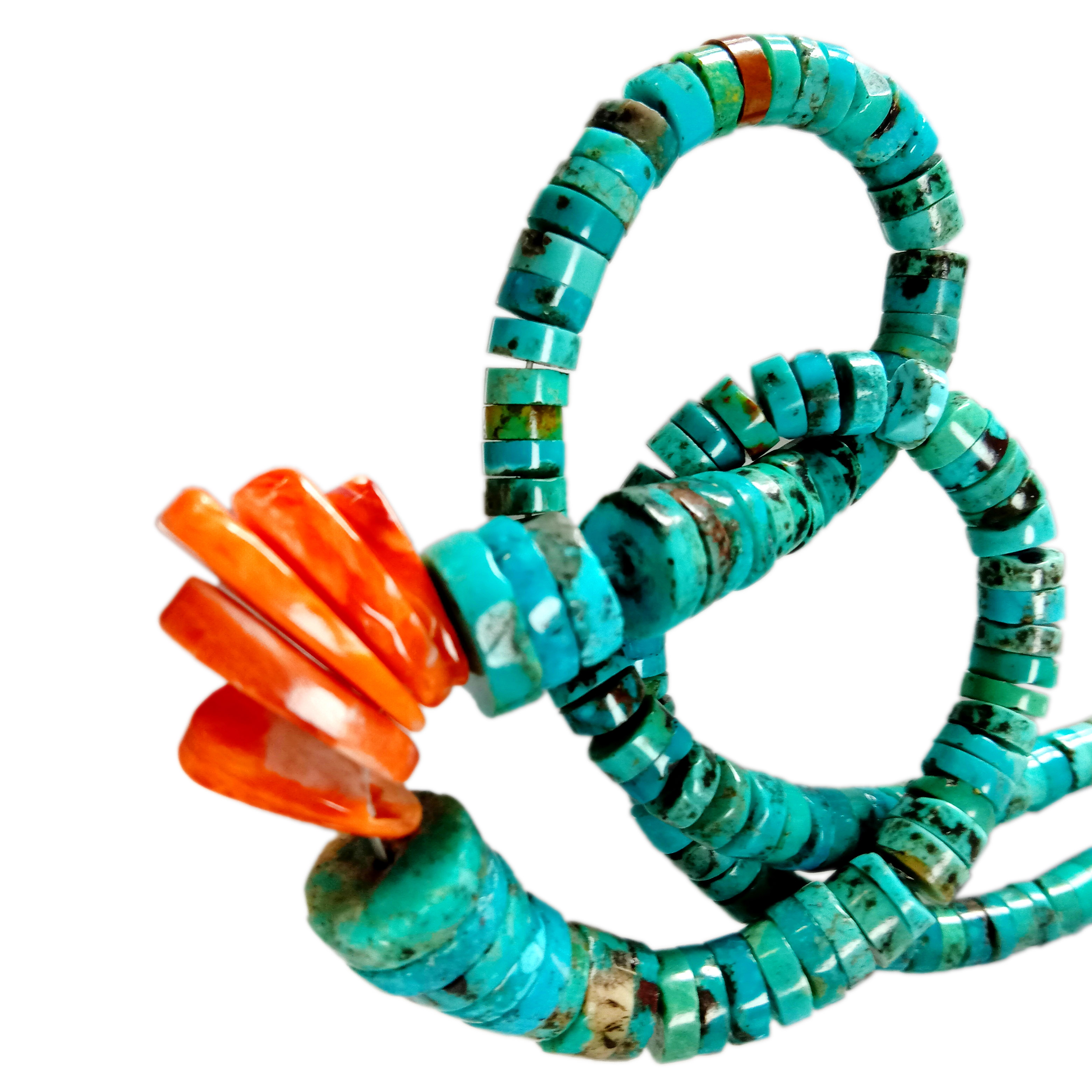 Wholesale Turquoise Heishi Wheel Slice Beads and spiny 16inch For Jewelry Necklace 11