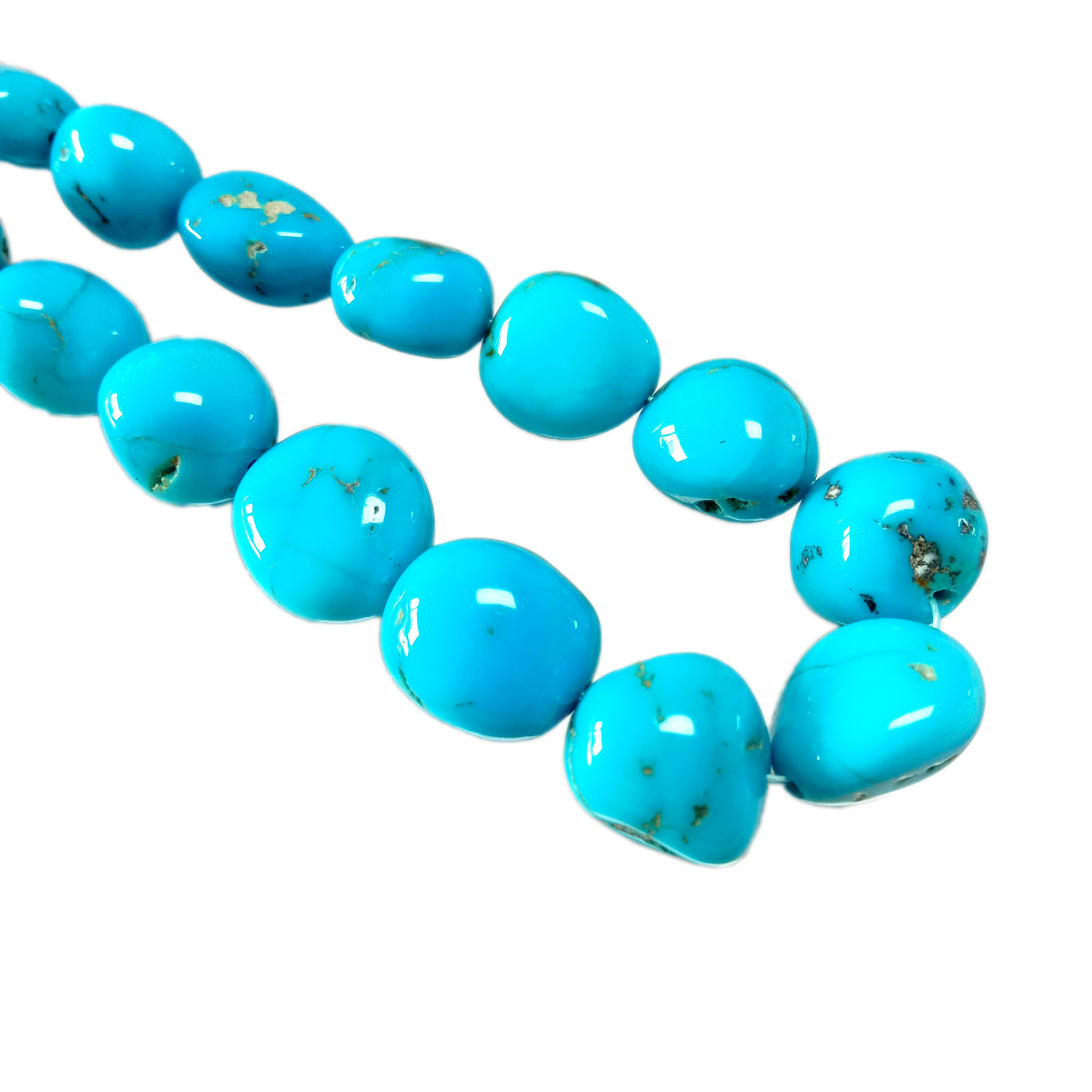 ბუნებრივი ფირუზის მძივები ნამდვილი ფირუზისფერი გლუვი უხეში რონდელი 13