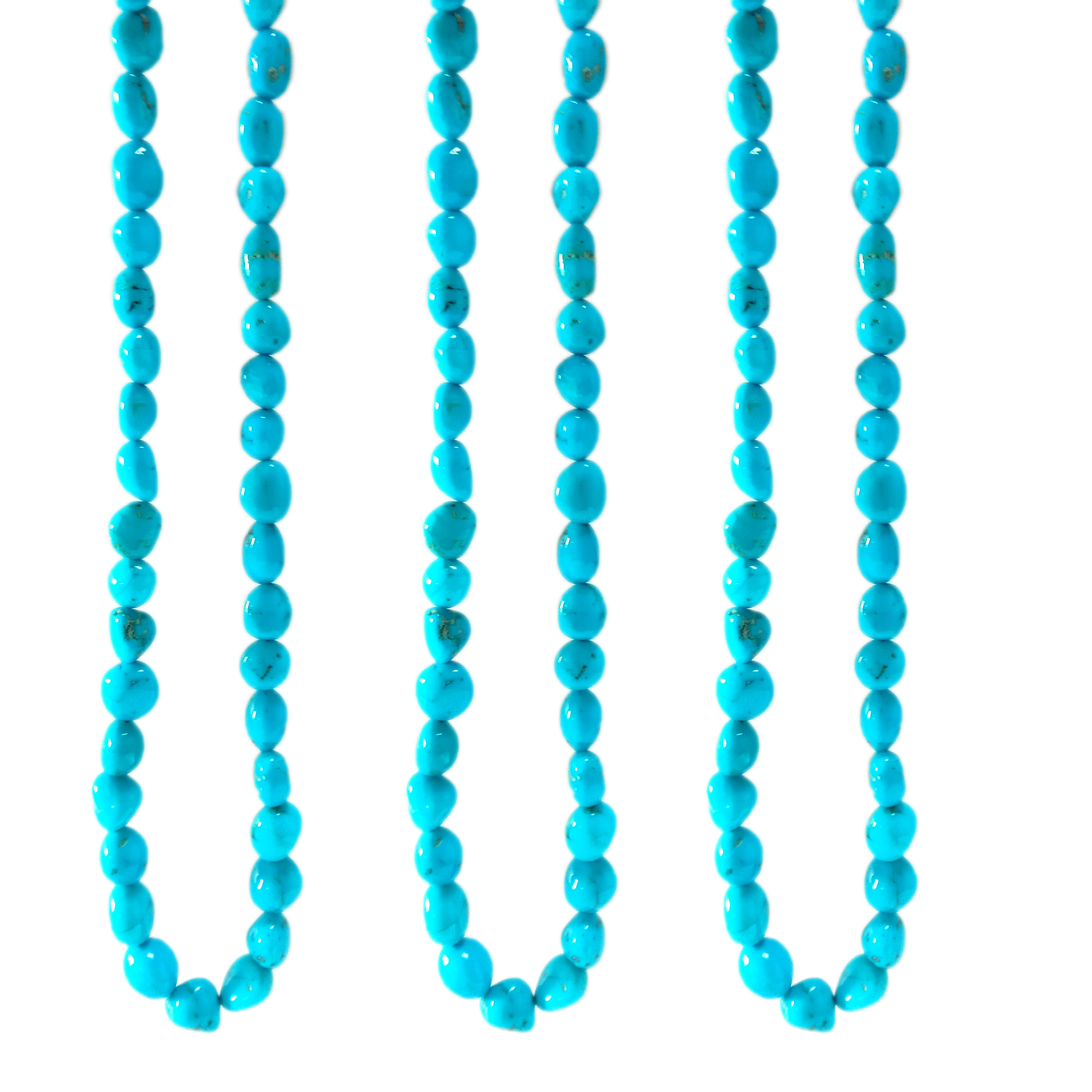 ბუნებრივი ფირუზის მძივები ნამდვილი ფირუზისფერი გლუვი უხეში რონდელი 8