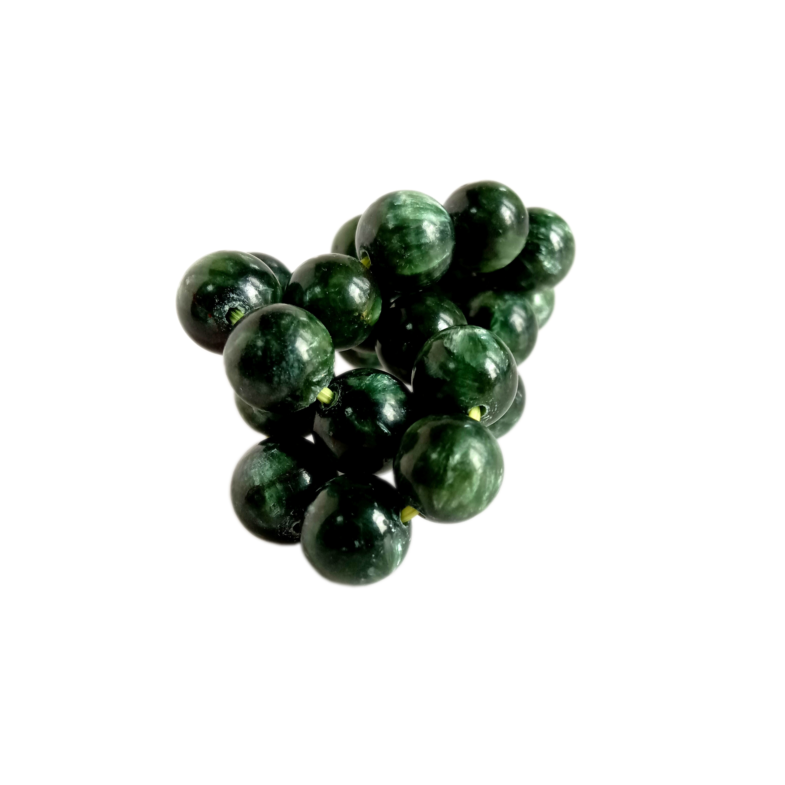 צמיד Seraphinite 8 ממ כיתה Seraphinite אבן חן צמיד חרוזים 12
