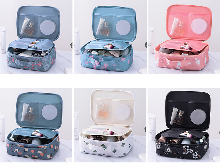 Estuche de almacenamiento de viaje con bolsa de maquillaje con compartimento portátil impermeable 12