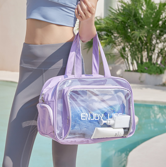 Bolsa de natação em PVC Bolsa de separação úmida e seca Bolsa de higiene portátil 13