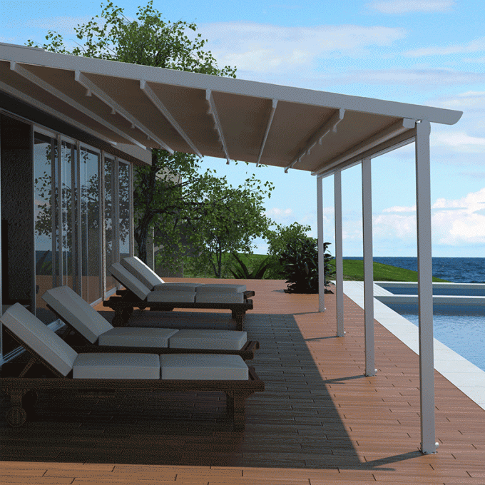 Villa Retractable Roof Pergola Outdoor Space Bioclimatic Metal Gazebo 1