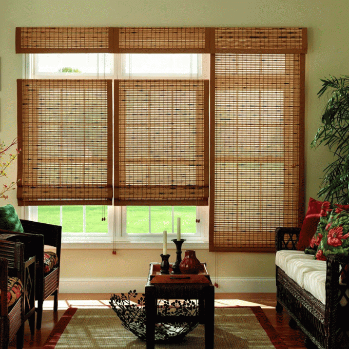 Outdoor Bamboo Roller Blinds Customized Size Manual Working SGS Certification 0