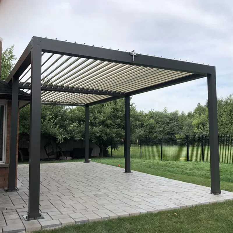 Modern Pergola With Motorized Louvers Sunc Manufacture Sunc