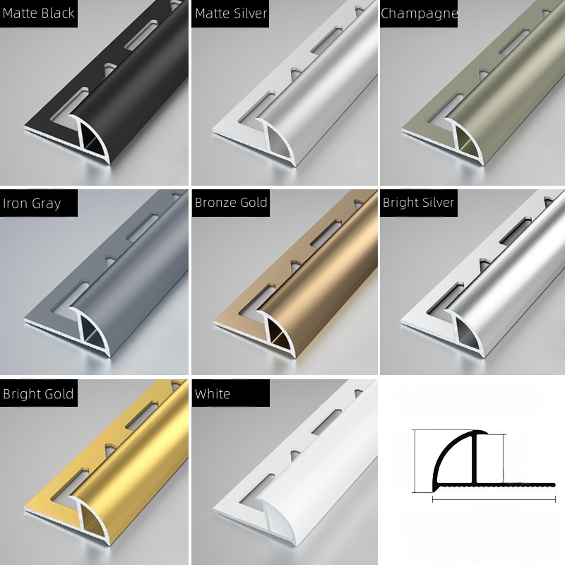 6063 Norma de aluminio en forma de L en forma de L 10 mm/15 mm/20 mm para protección de la esquina del piso y la pared 9