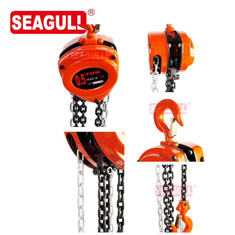 0.5-30t Single Grinder Crane Seagull/OEM Carton Box+Pallet or Wooden Case Chain Hoist Manual Block 11