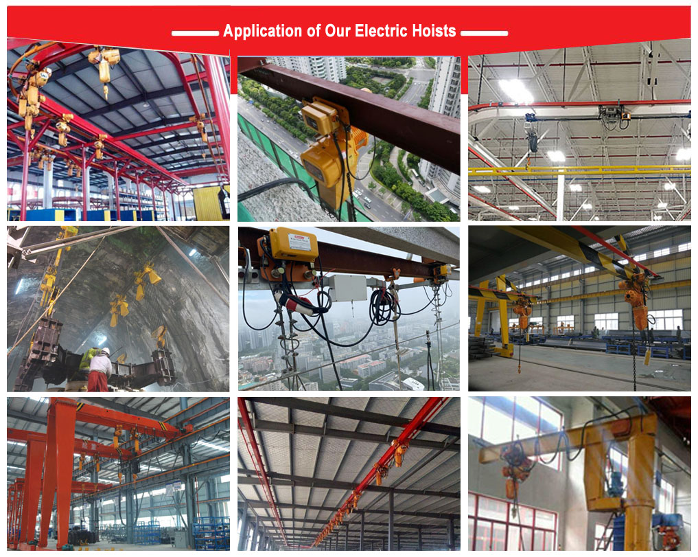 Attrezzatura di sollevamento Seagull 0,5t 1t 2t 3t 5t 7,5t 10t 15t 20t 30t Paranco elettrico a catena con carrello/gancio elettrico 14