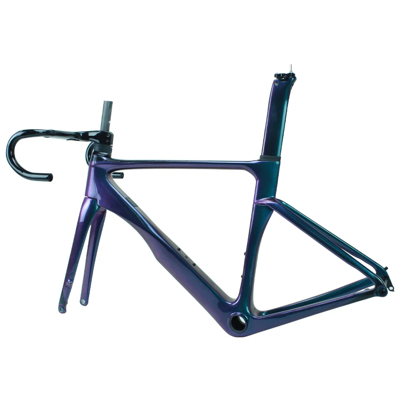 Telaio per bici da strada 46 49 52 54 56cm Telaio per bici da strada in carbonio Freno a disco in carbonio T700 Telaio per bicicletta personalizzato su strada con cavo interno 37