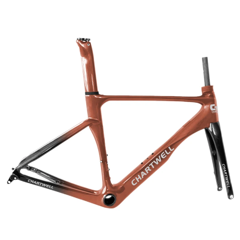 New Fashion Red Carbon T700 Biciclette a disco da strada Telaio per bici da strada Telaio in fibra di carbonio Telaio per bici da strada in carbonio 700c 44