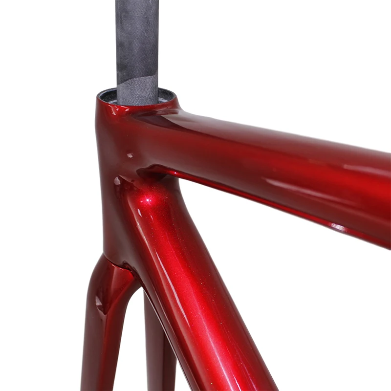 Quadro de bicicleta de estrada ultraleve em fibra de carbono CRF45 700C | Design aerodinâmico de nível competitivo personalizado OEM, modelo vermelho brilhante 31