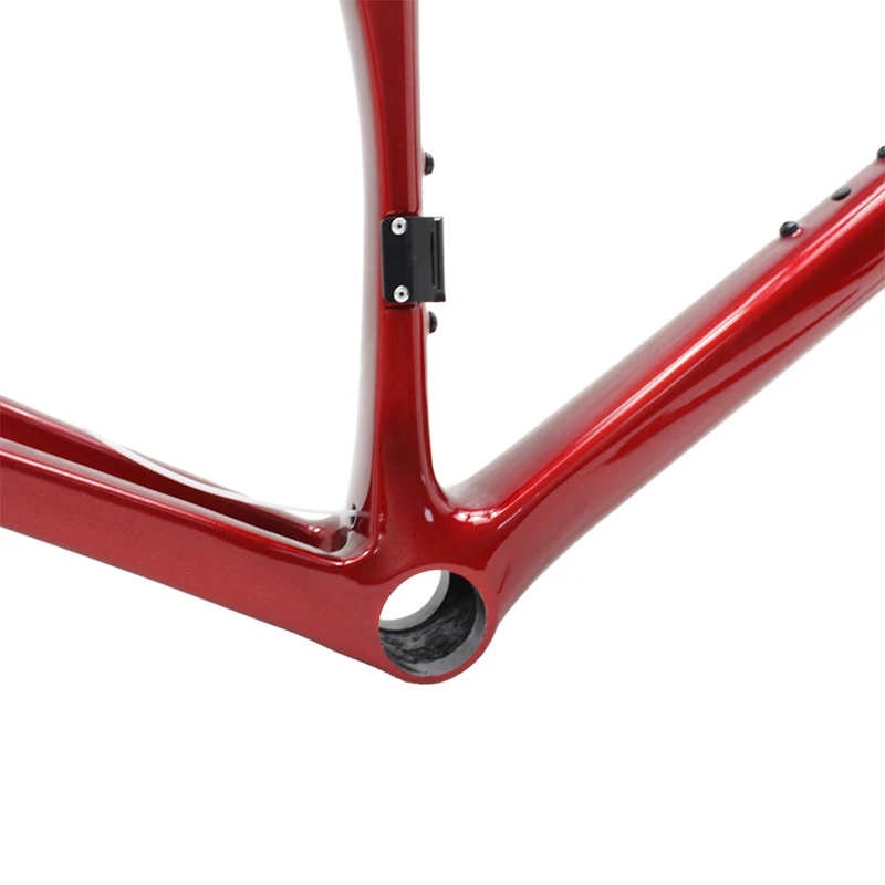 Quadro de bicicleta de estrada ultraleve em fibra de carbono CRF45 700C | Design aerodinâmico de nível competitivo personalizado OEM, modelo vermelho brilhante 33