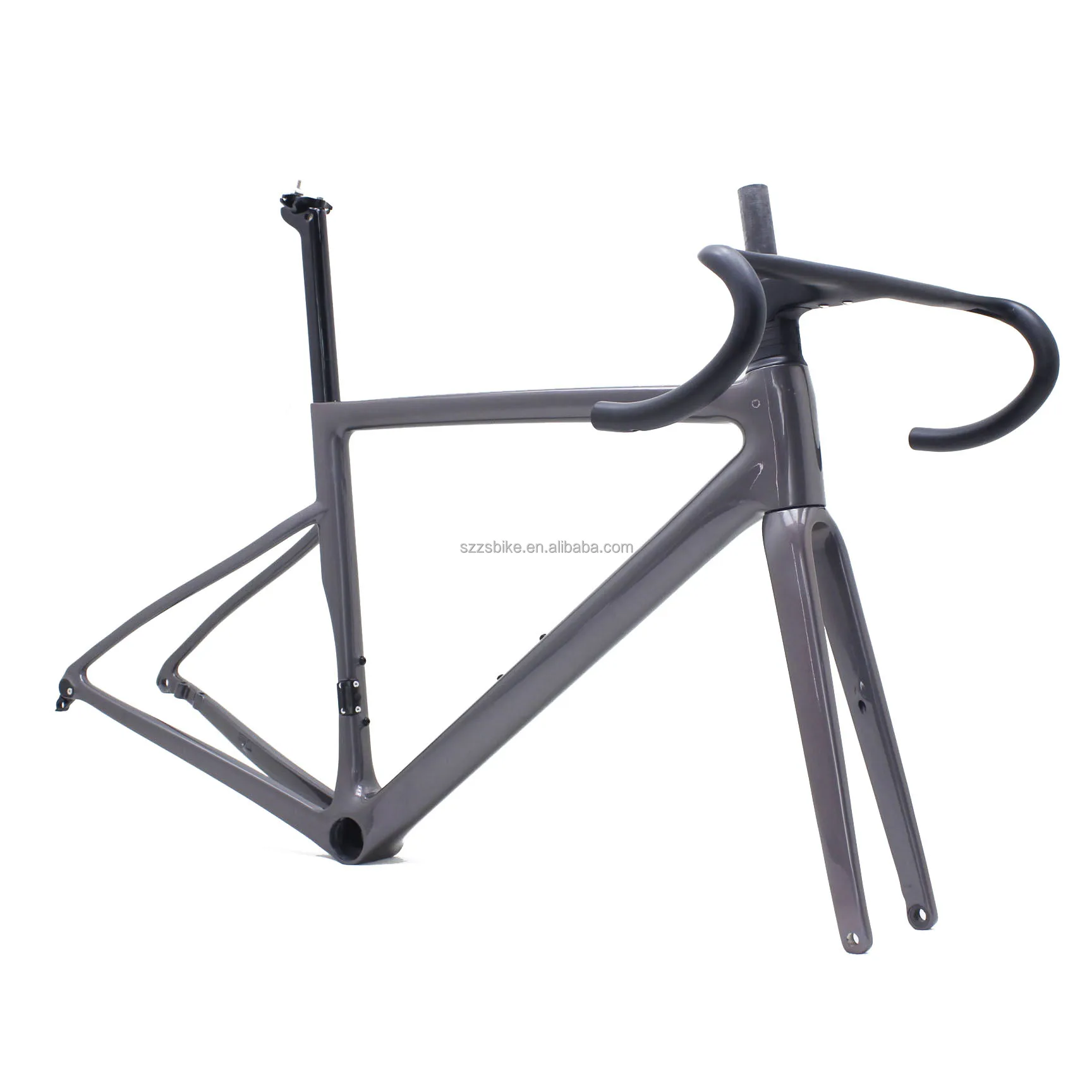 Quadro de bicicleta de estrada ultraleve em fibra de carbono CRF45 700C | Design aerodinâmico de nível competitivo personalizado OEM, modelo vermelho brilhante 10