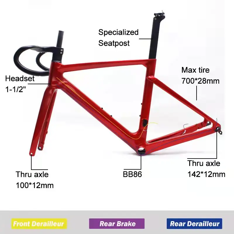 New Product 2023 Carbon T800 Fiber Frame 700c Chinese Carbon Bike Frame Disc Brake Bike Frame 11