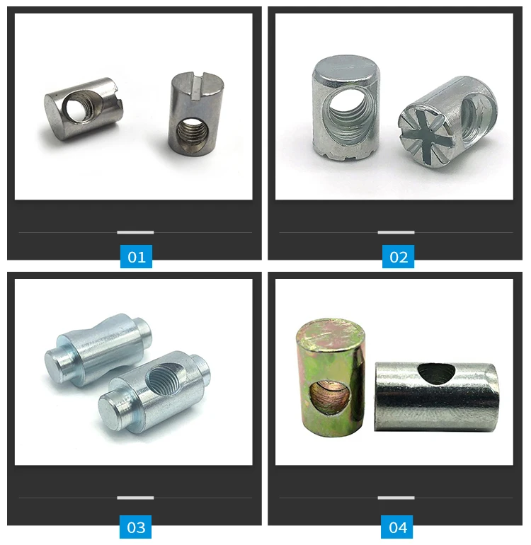 Porca cilíndrica de aço inoxidável personalizada, porca de rosca galvanizada 11