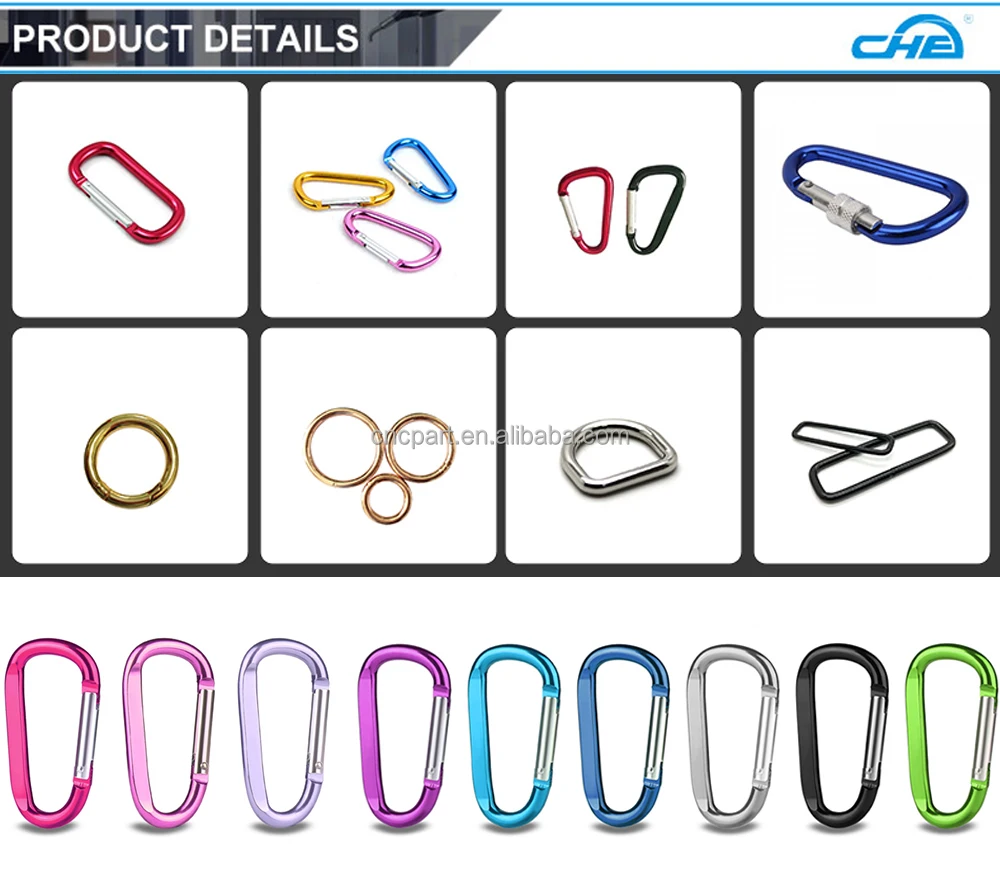 맞춤형 레이저 새겨진 로고 D 모양 스냅 전술상 후크 카라비너 4
