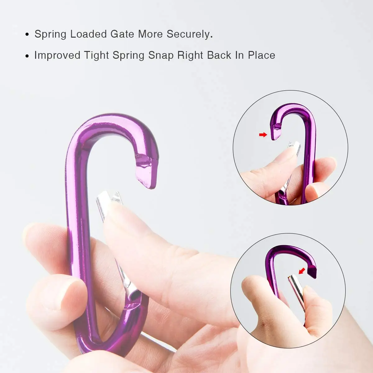 맞춤형 레이저 새겨진 로고 D 모양 스냅 전술상 후크 카라비너 7