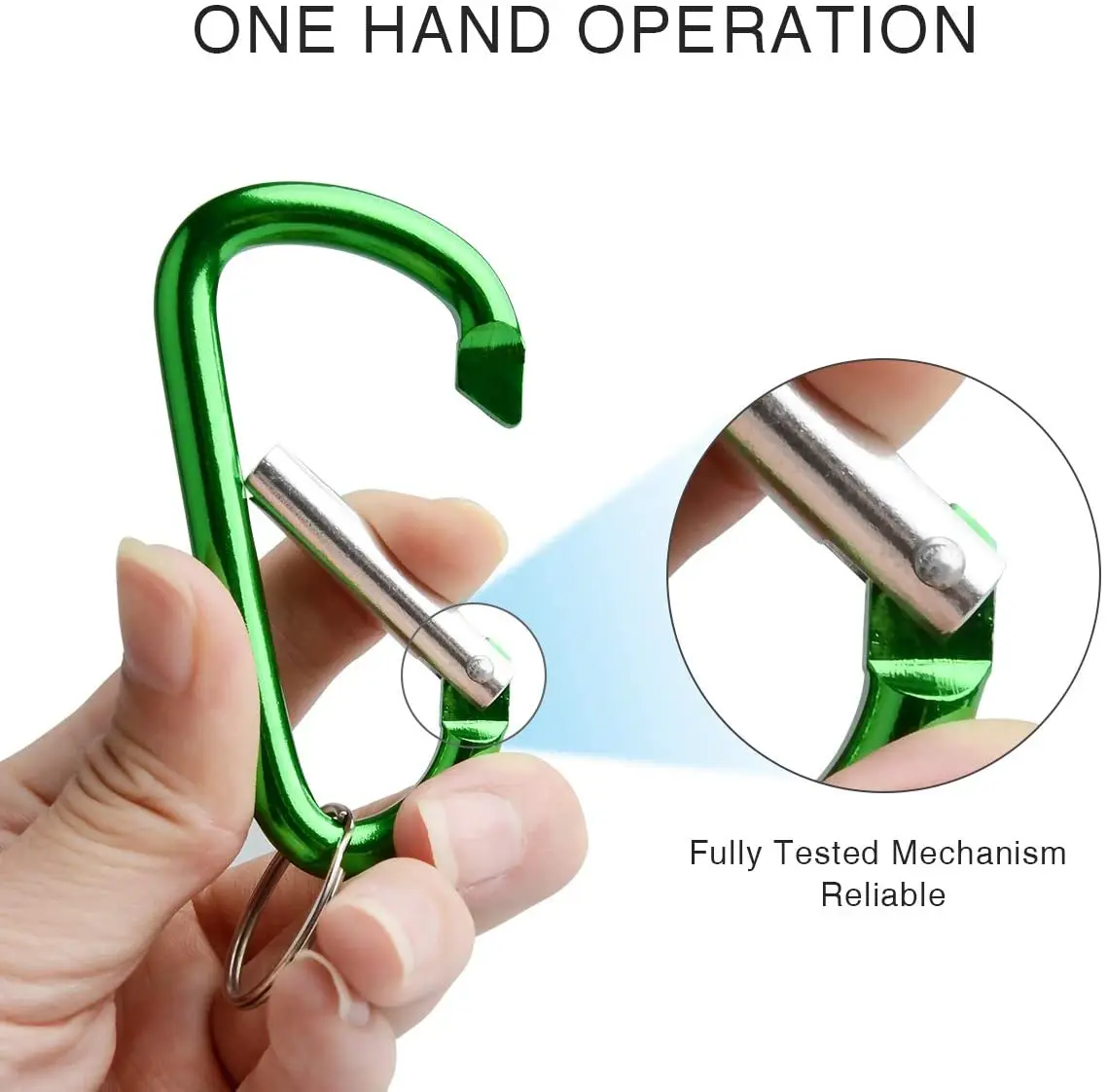 맞춤형 레이저 새겨진 로고 D 모양 스냅 전술상 후크 카라비너 10